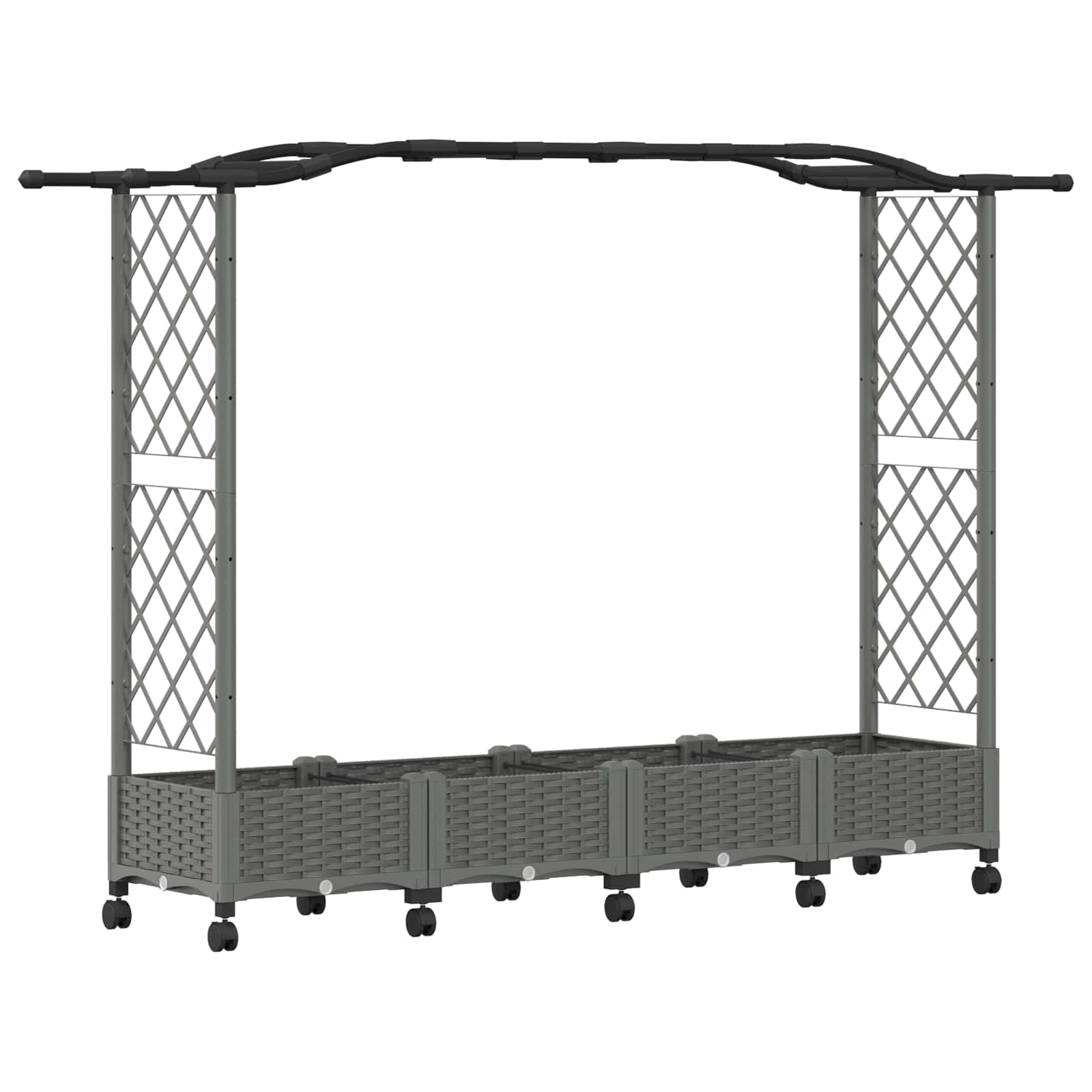 Povišeni krevet s mrežom i krovom Svjetlosiva 207 x 40 x 129 cm