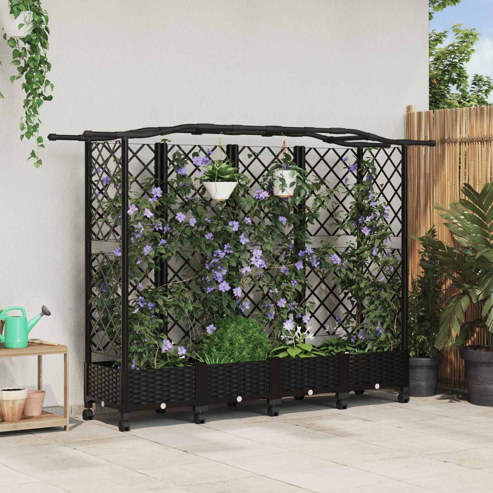 Povišeni krevet s mrežom i krovom Crna 203,5 x 40 x 129 cm PP