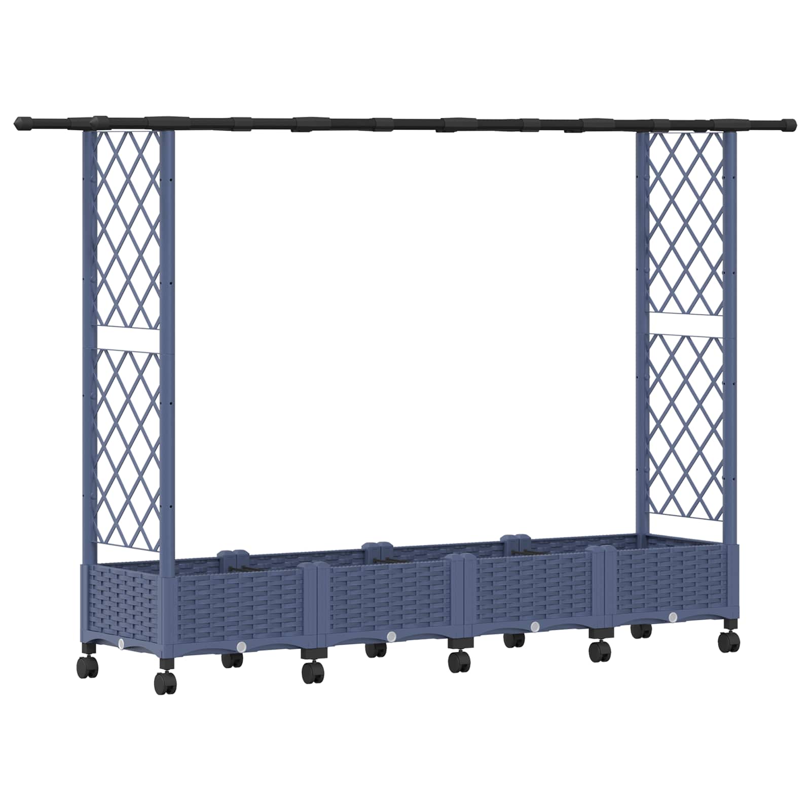 Povišeni krevet s mrežom i krovom Siva 203 x 40 x 127 cm PP