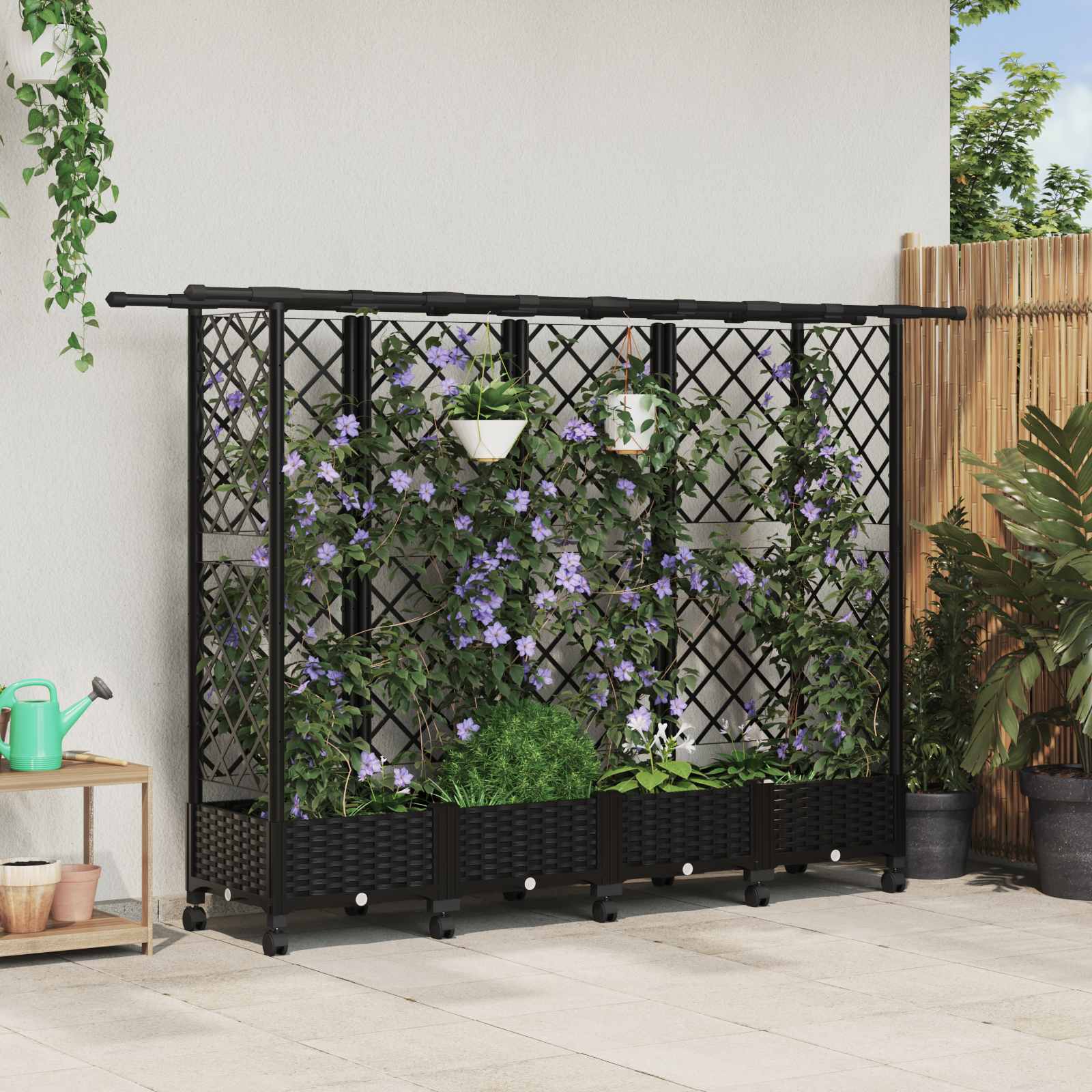 Povišeni krevet s mrežom i krovom Crna 202,5 x 40 x 127 cm PP