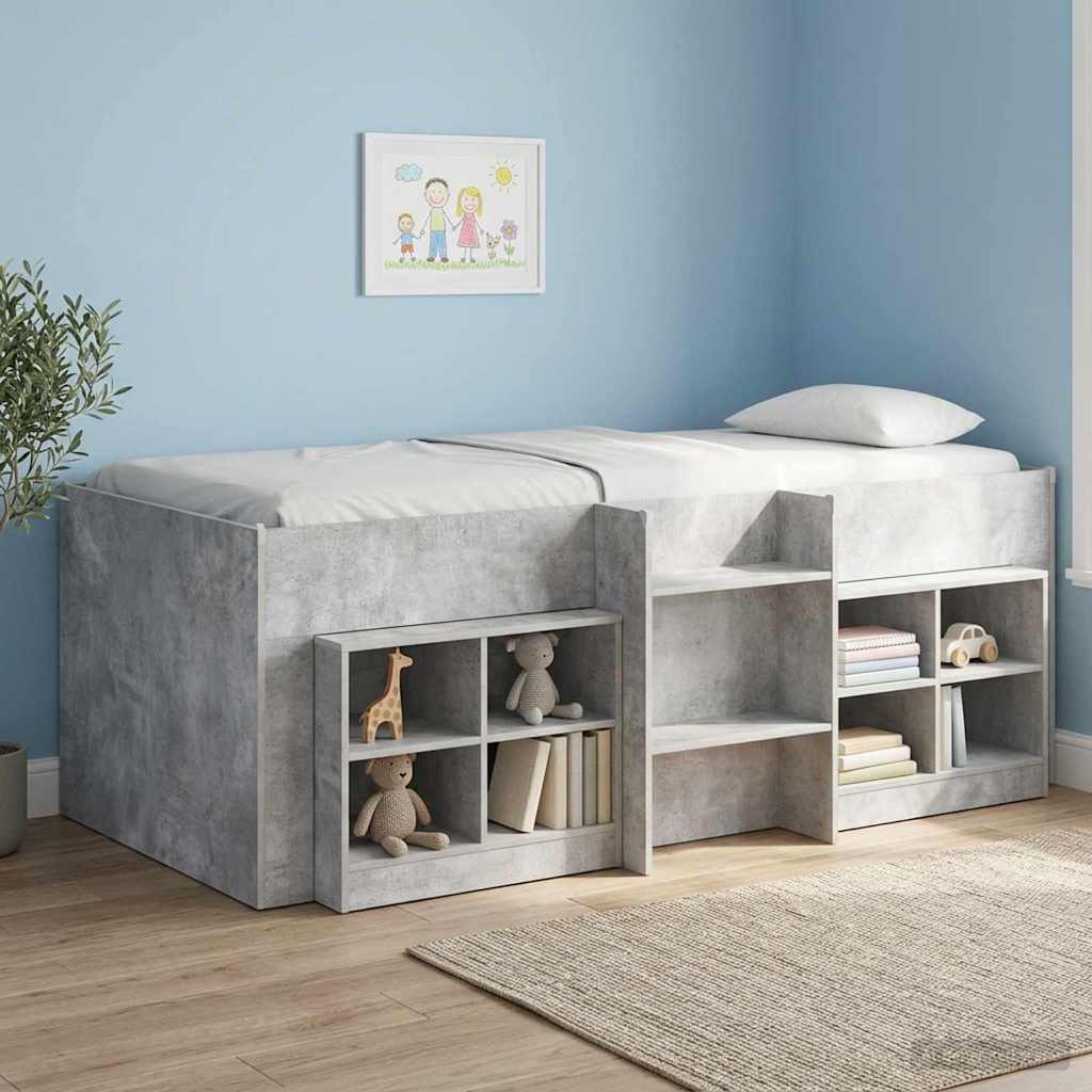 Kreveta za visoko spavanje djece 2 pcs Beton Konstruirano drvo