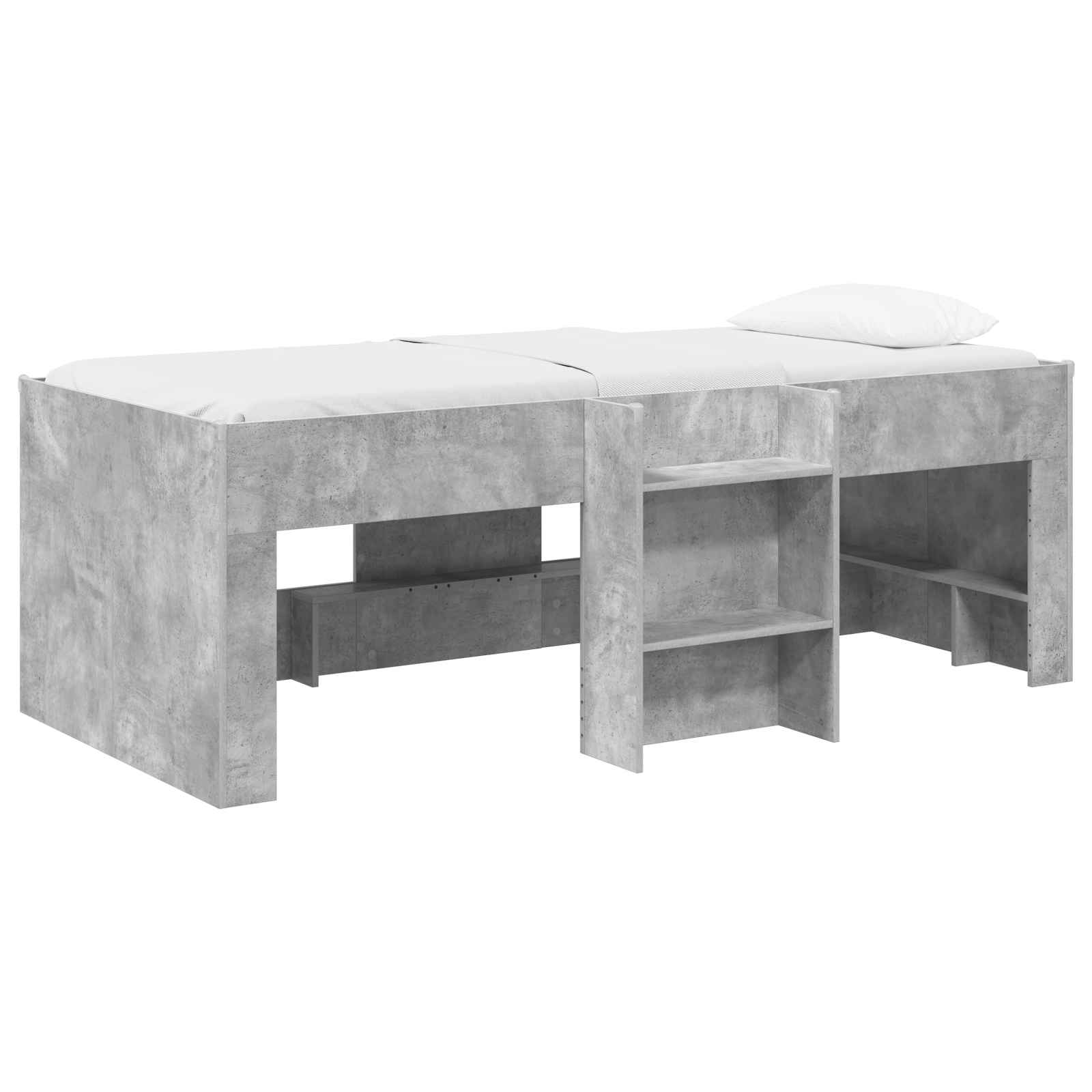 Kreveta za visoko spavanje djece 2 pcs Beton Konstruirano drvo