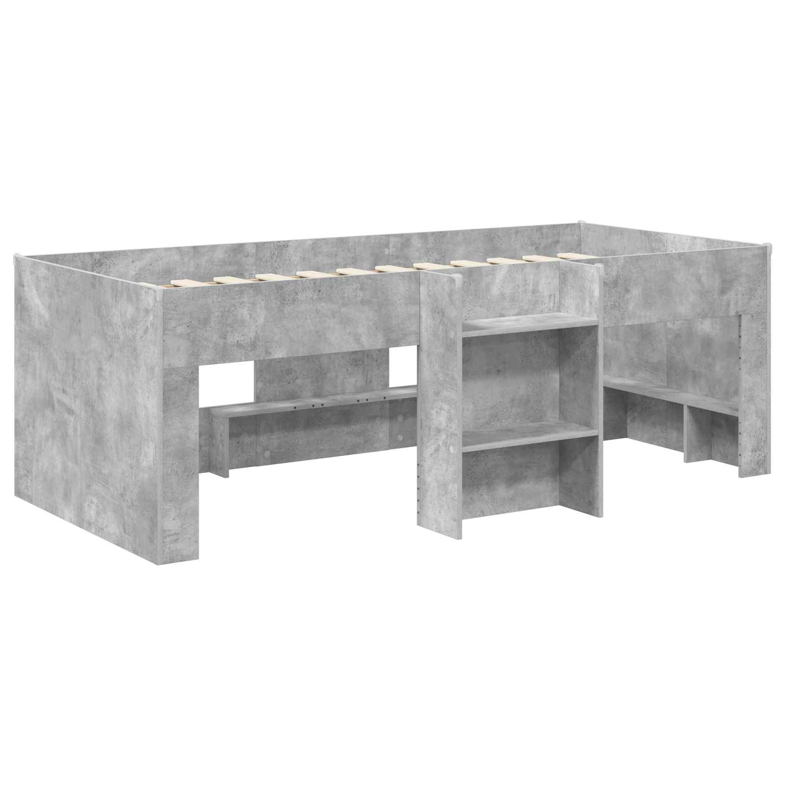 Kreveta za visoko spavanje djece 2 pcs Beton Konstruirano drvo