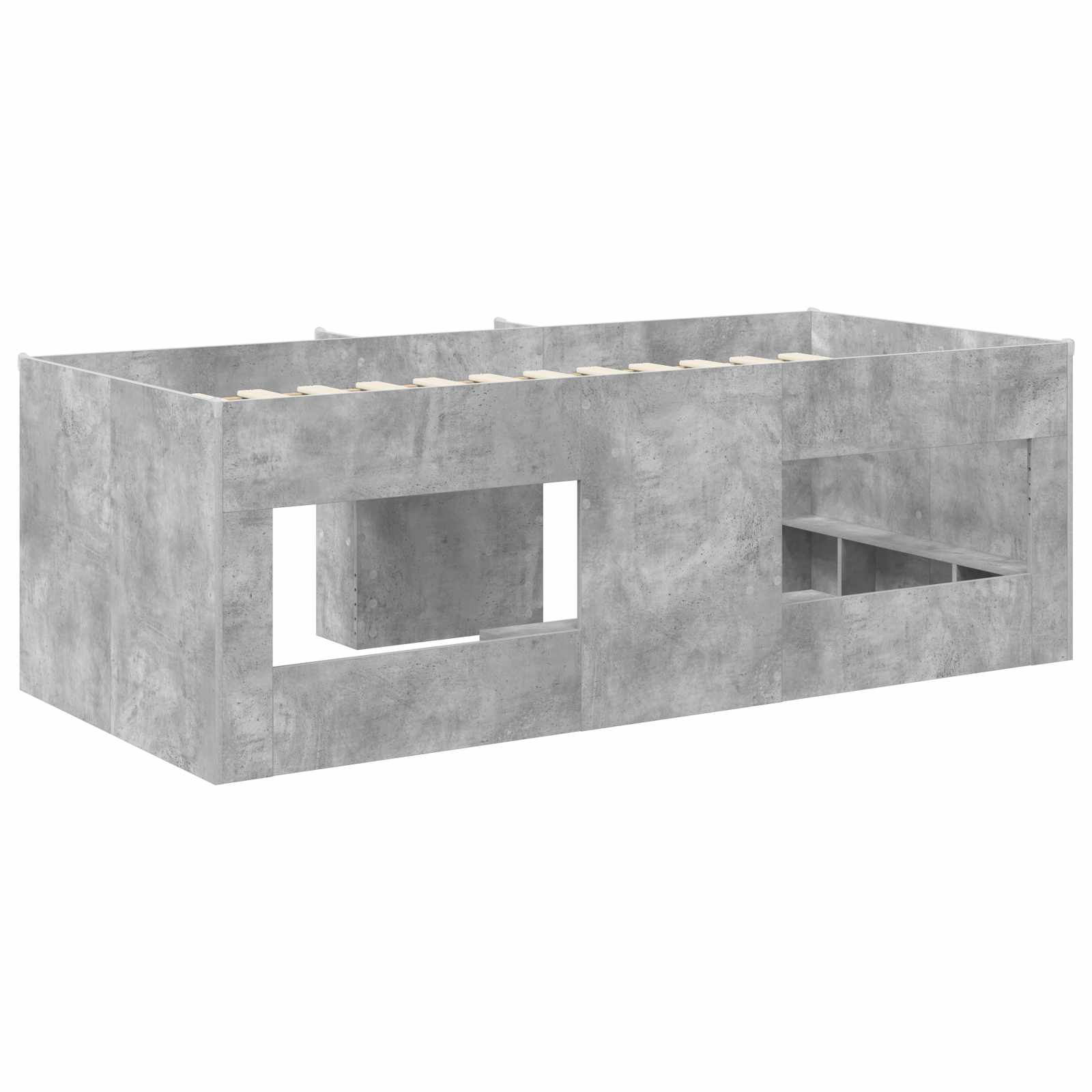 Kreveta za visoko spavanje djece 2 pcs Beton Konstruirano drvo