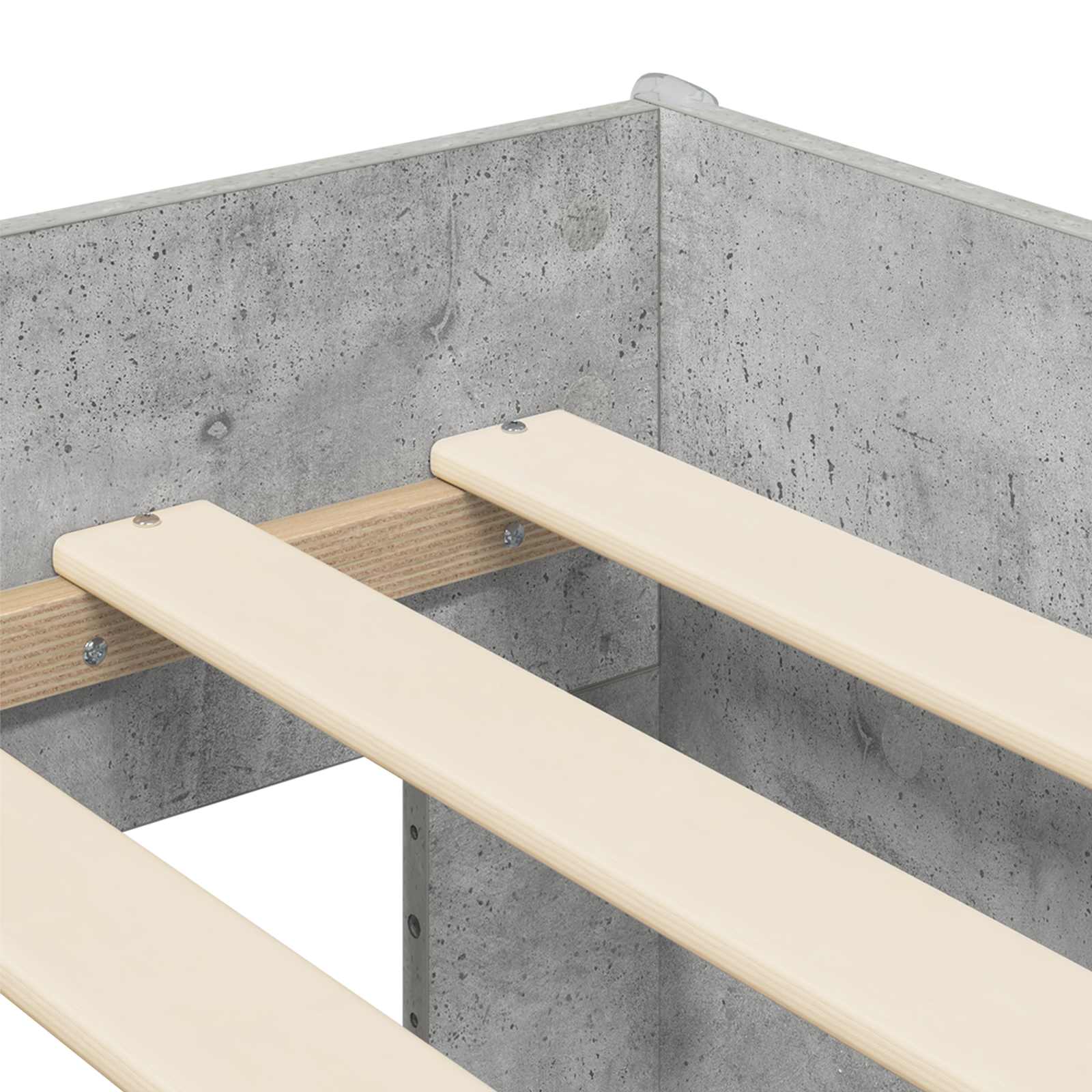 Kreveta za visoko spavanje djece 2 pcs Betonska siva