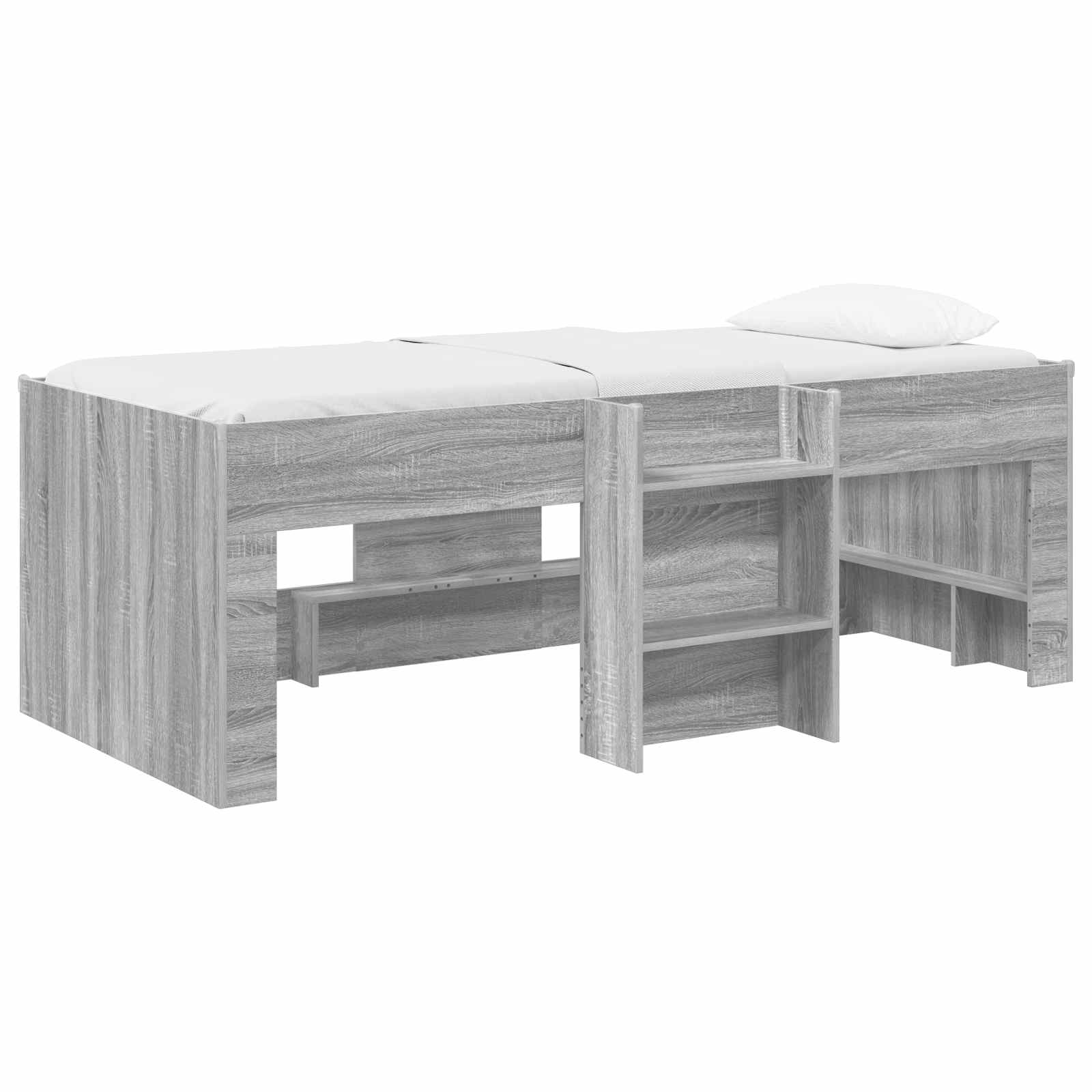 Kreveta za visoko spavanje djece 2 pcs Siva Sonoma 90 x 200 cm