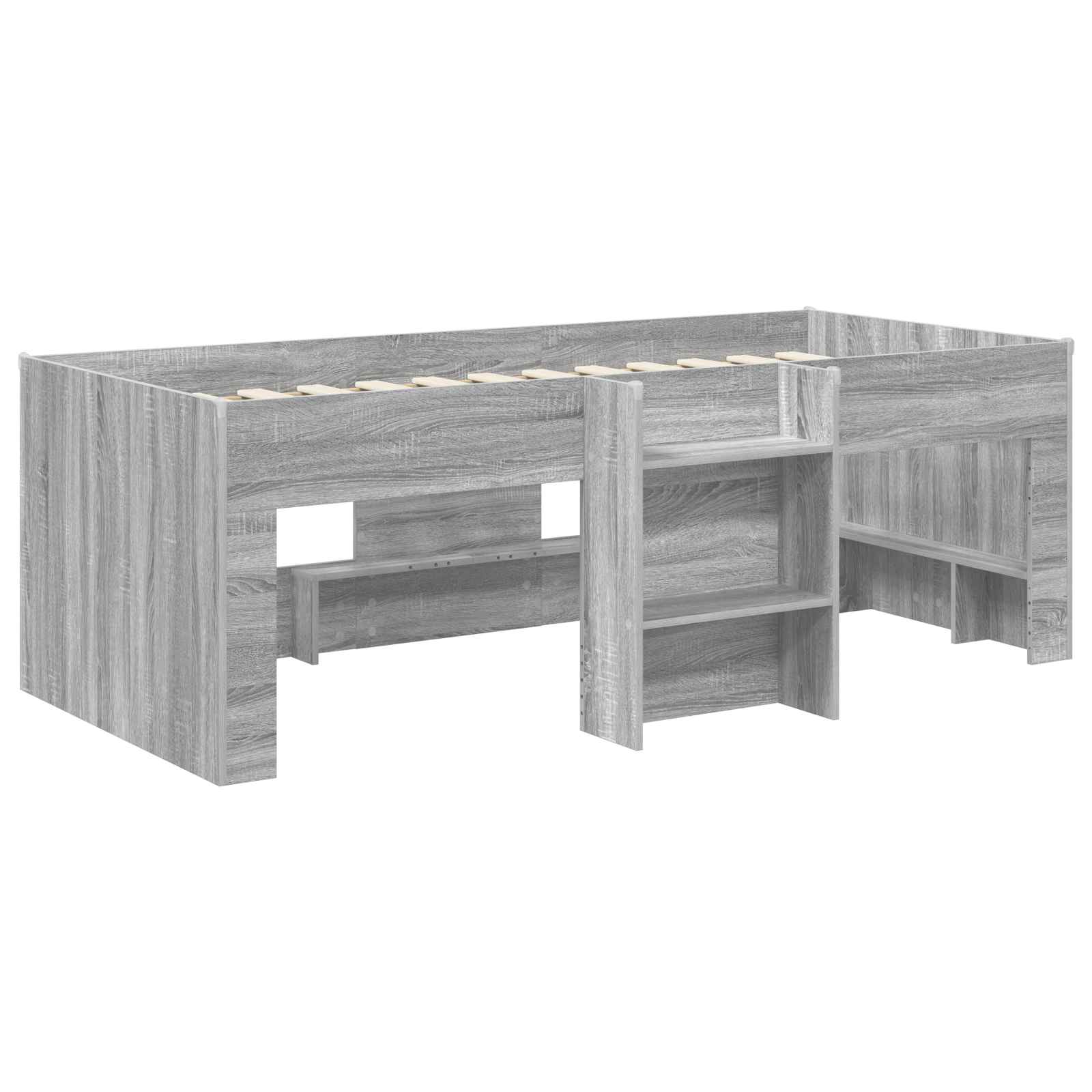 Kreveta za visoko spavanje djece 2 pcs Siva Sonoma 90 x 200 cm