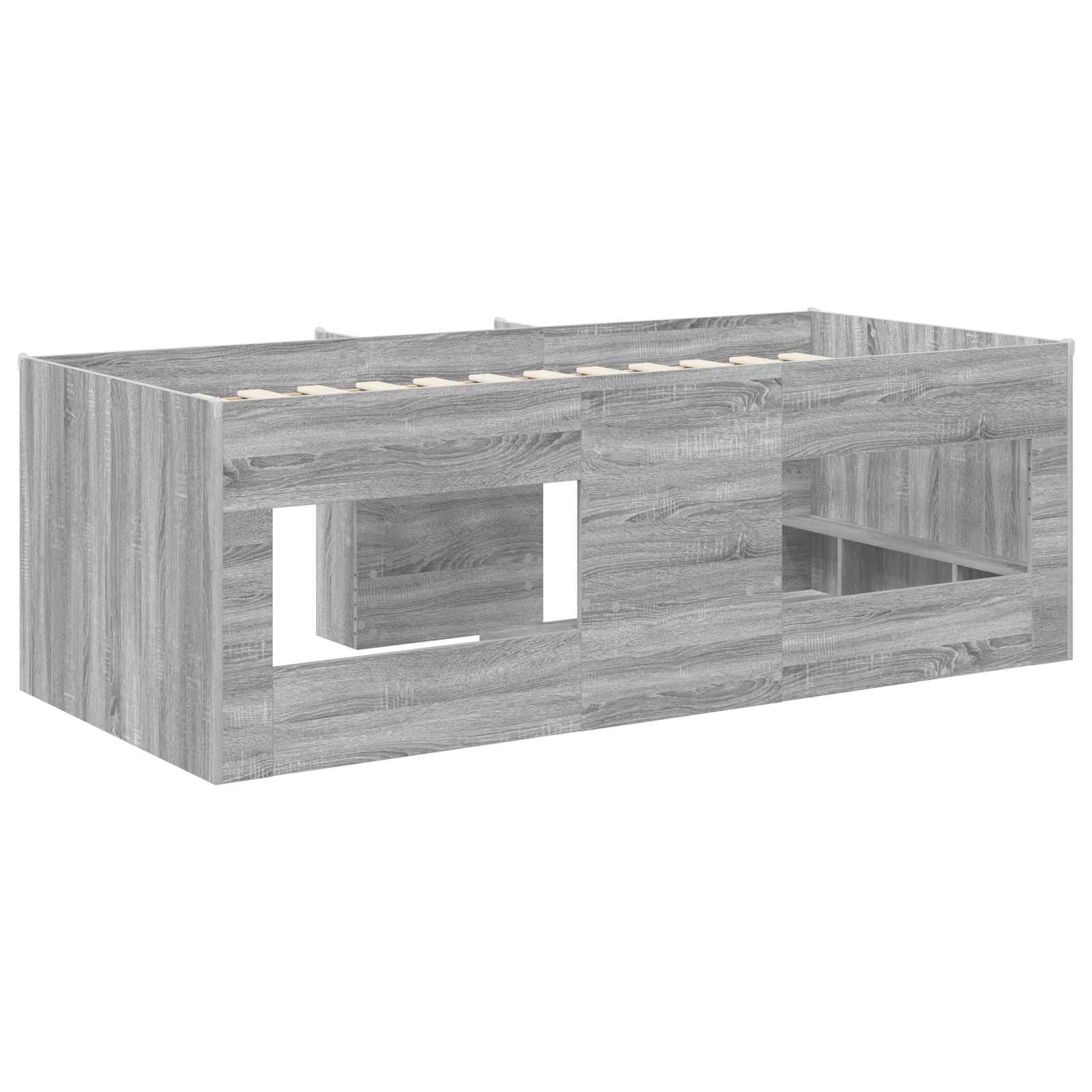 Kreveta za visoko spavanje djece 2 pcs Siva Sonoma 90 x 200 cm