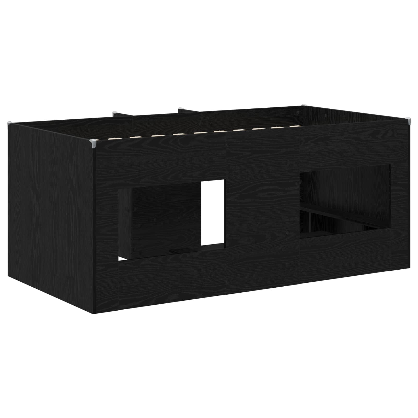 Kreveta za visoko spavanje djece 2 pcs Crni hrast