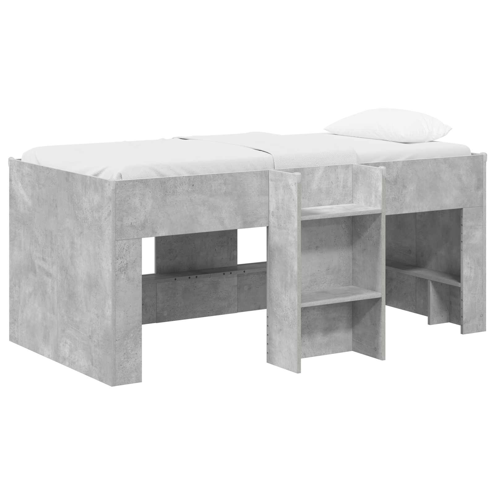 Kreveta za visoko spavanje djece 2 pcs Beton Konstruirano drvo