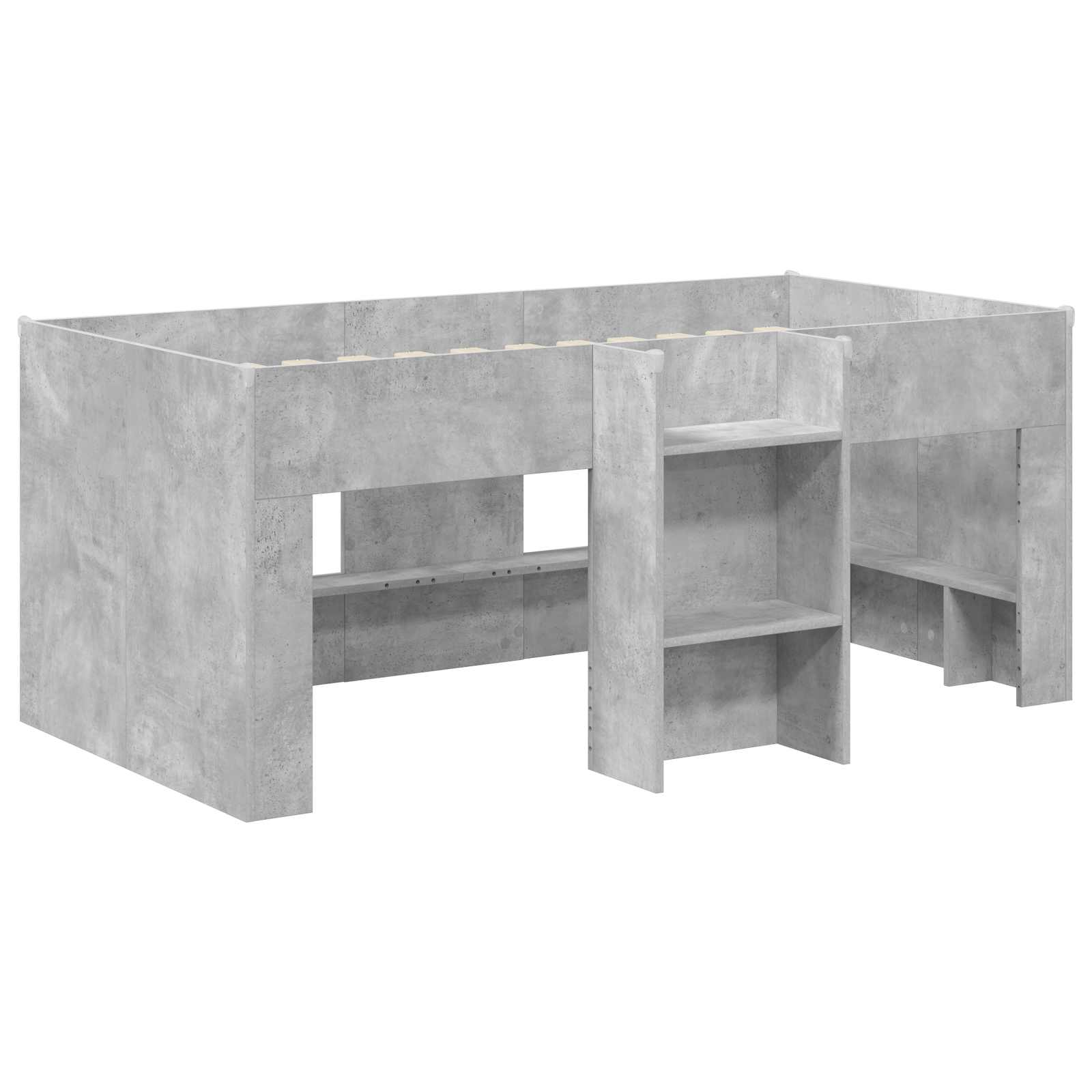Kreveta za visoko spavanje djece 2 pcs Beton Konstruirano drvo
