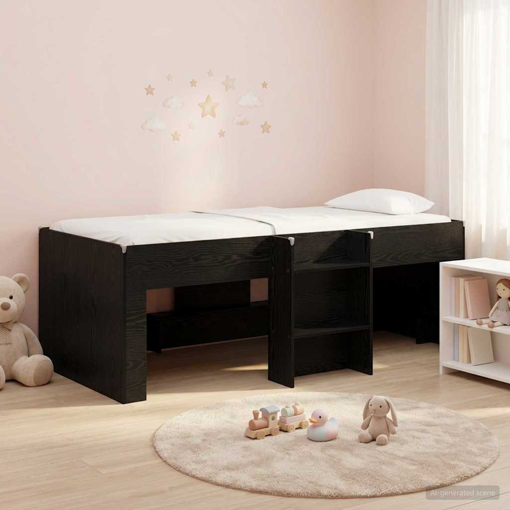 Kreveta za visoko spavanje djece 2 pcs Crni hrast 90 x 190 cm