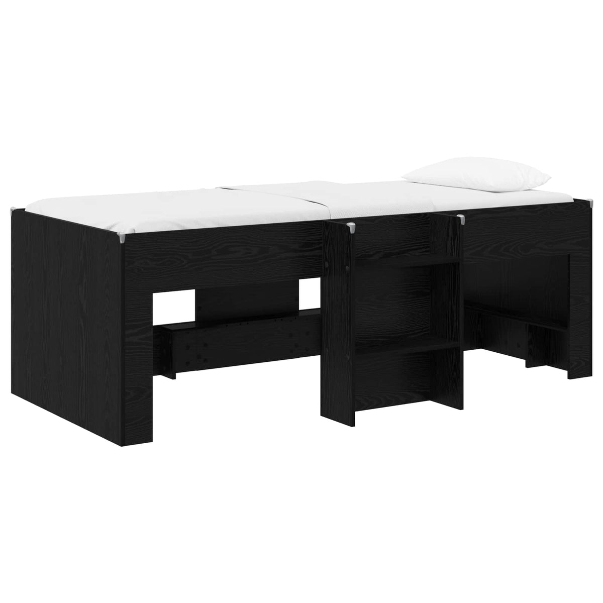 Kreveta za visoko spavanje djece 2 pcs Crni hrast 90 x 190 cm