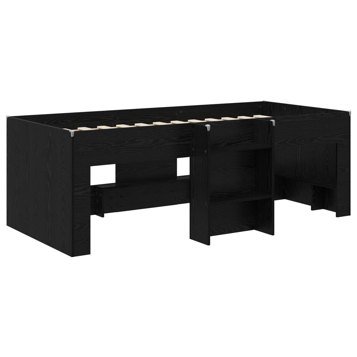 Kreveta za visoko spavanje djece 2 pcs Crni hrast 90 x 190 cm