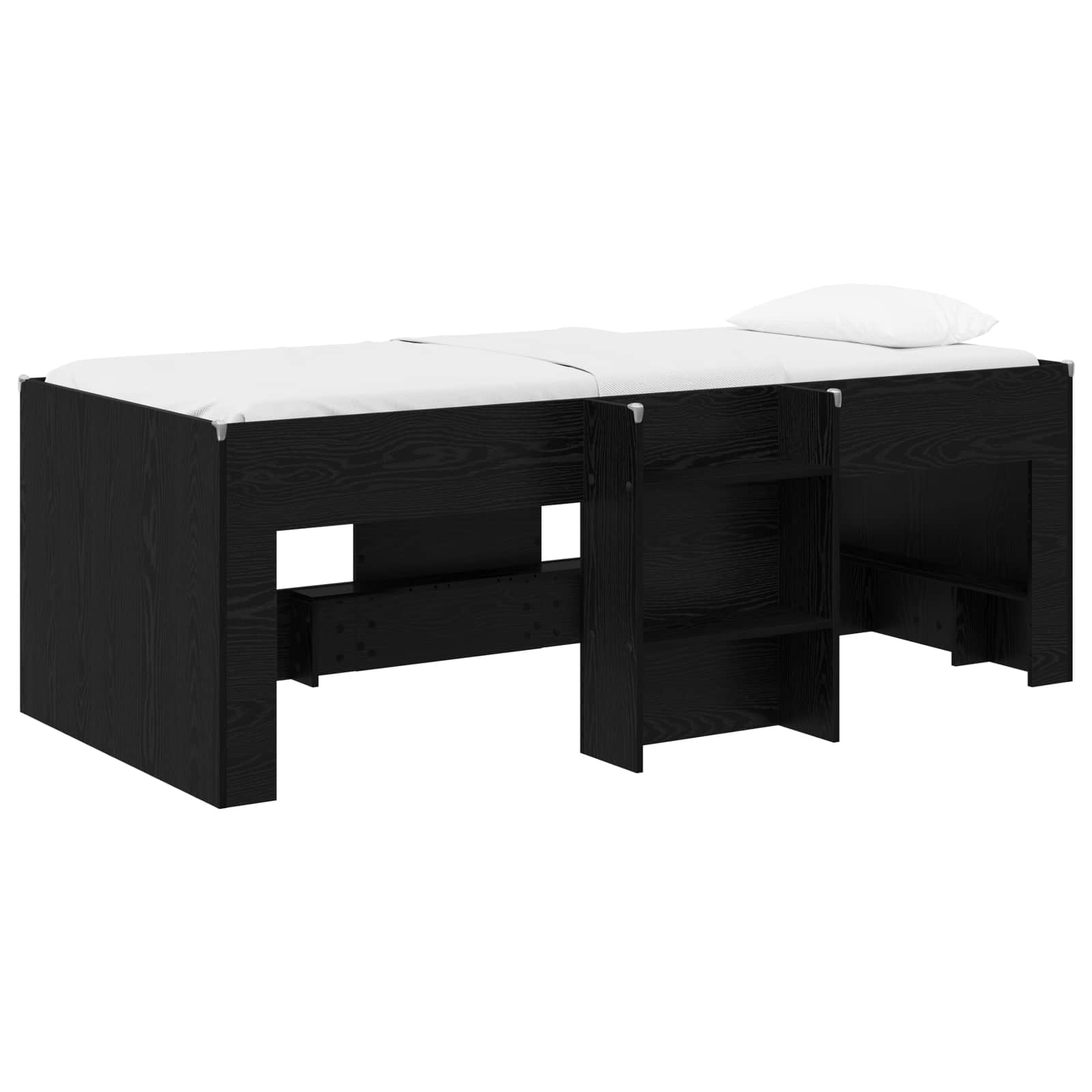 Kreveta za visoko spavanje djece 2 pcs Crni hrast