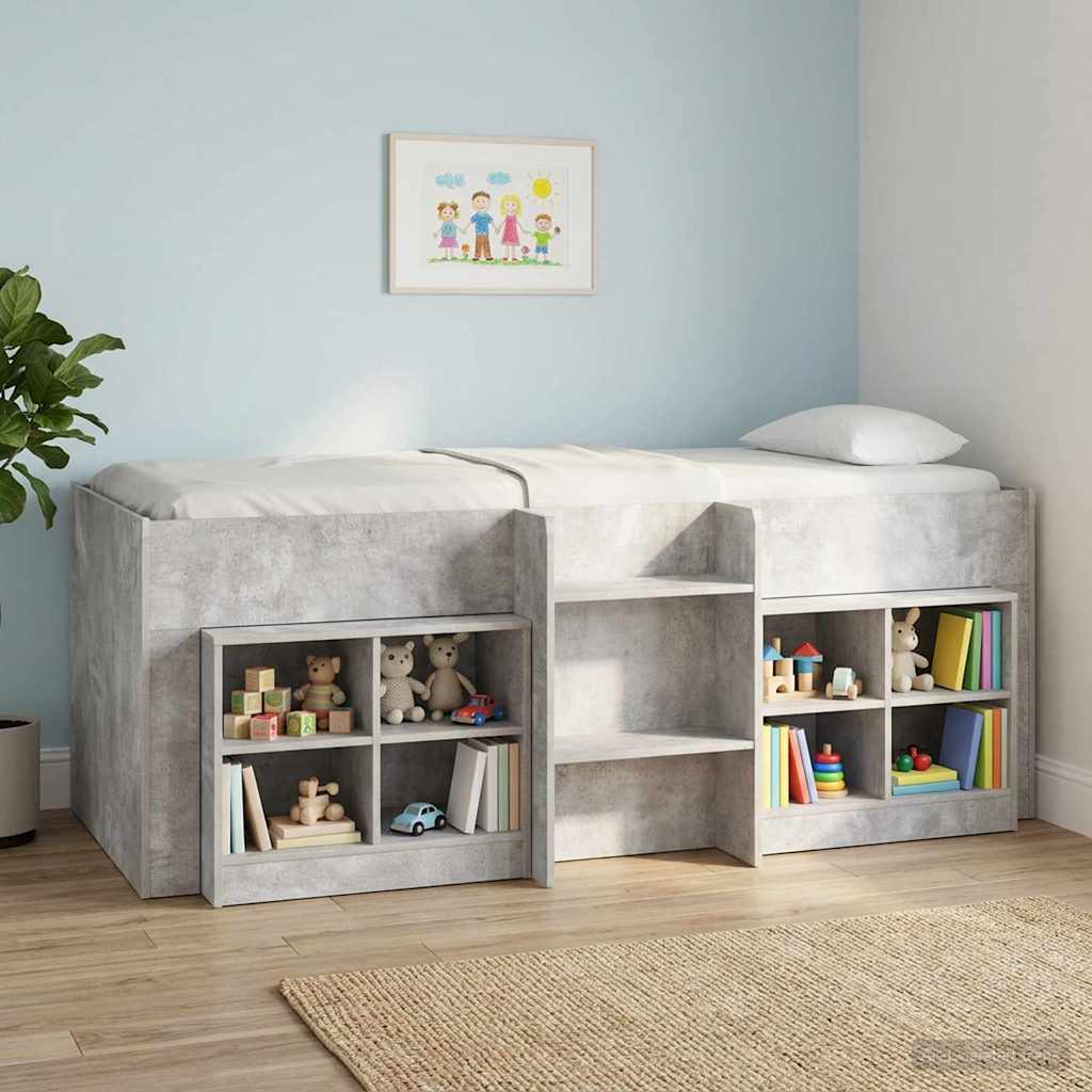Kreveta za visoko spavanje djece 2 pcs Beton Konstruirano drvo