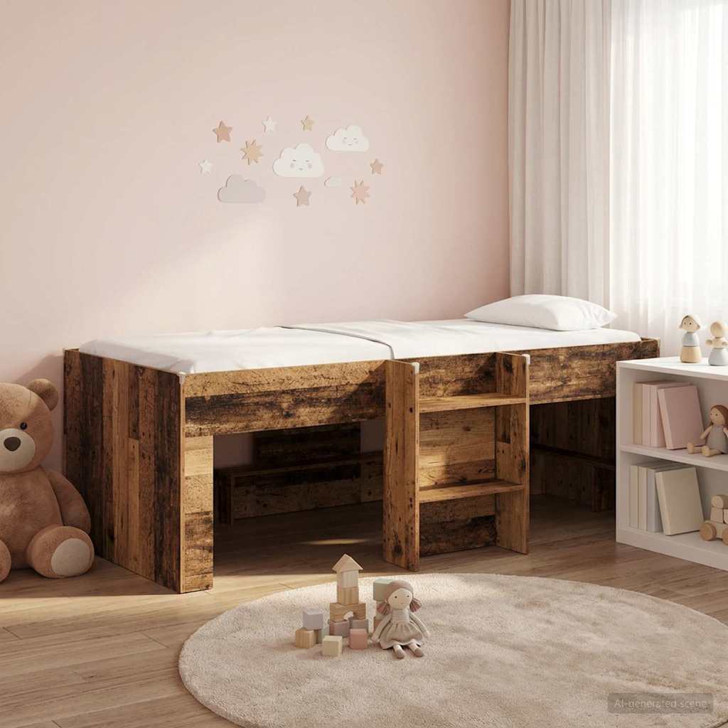 Kreveta za visoko spavanje djece 2 pcs Staro drvo