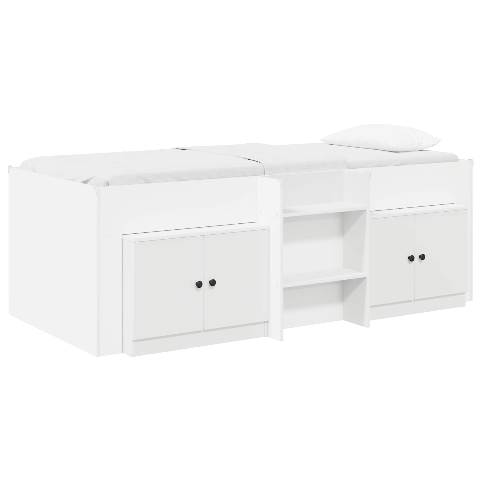 Loft krevet s ormarom s pohranom 3 pcs Bijela Konstruirano drvo