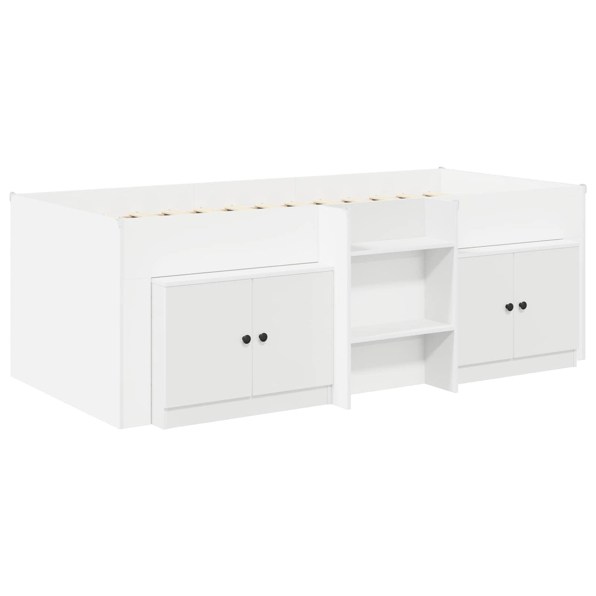 Loft krevet s ormarom s pohranom 3 pcs Bijela Konstruirano drvo