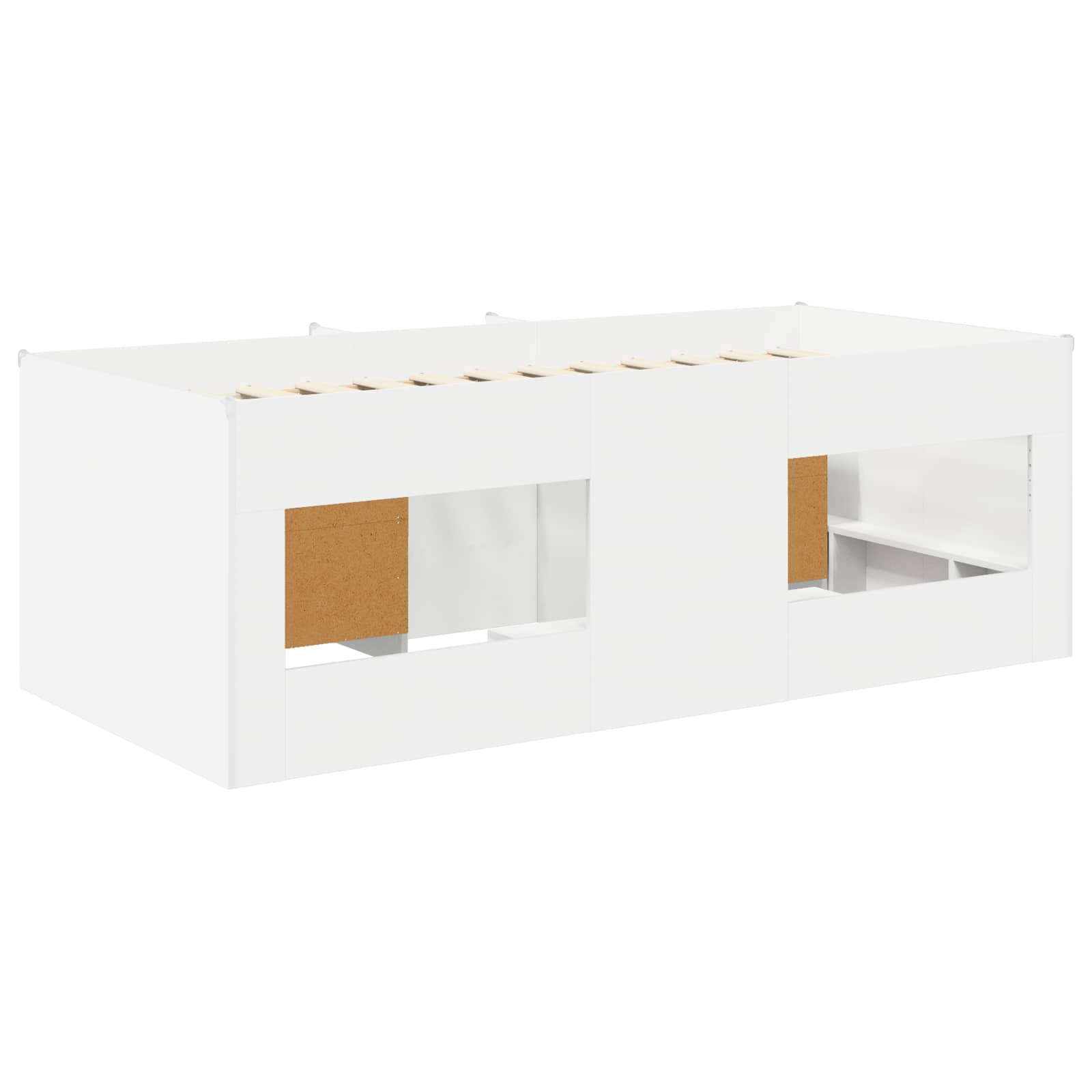 Loft krevet s ormarom s pohranom 3 pcs Bijela Konstruirano drvo