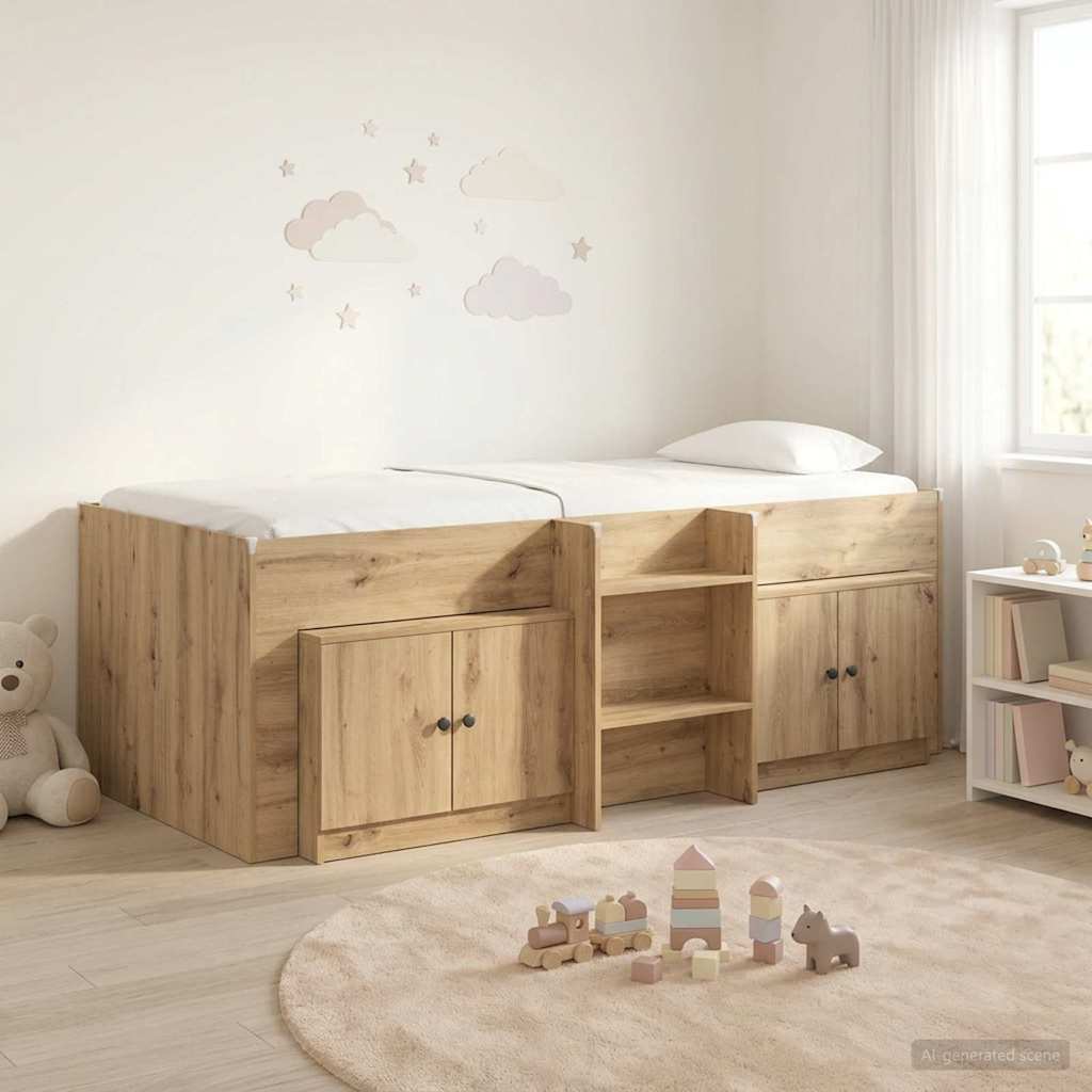 Loft krevet s ormarom 3 kom. Hrast artisan Konstruirano drvo