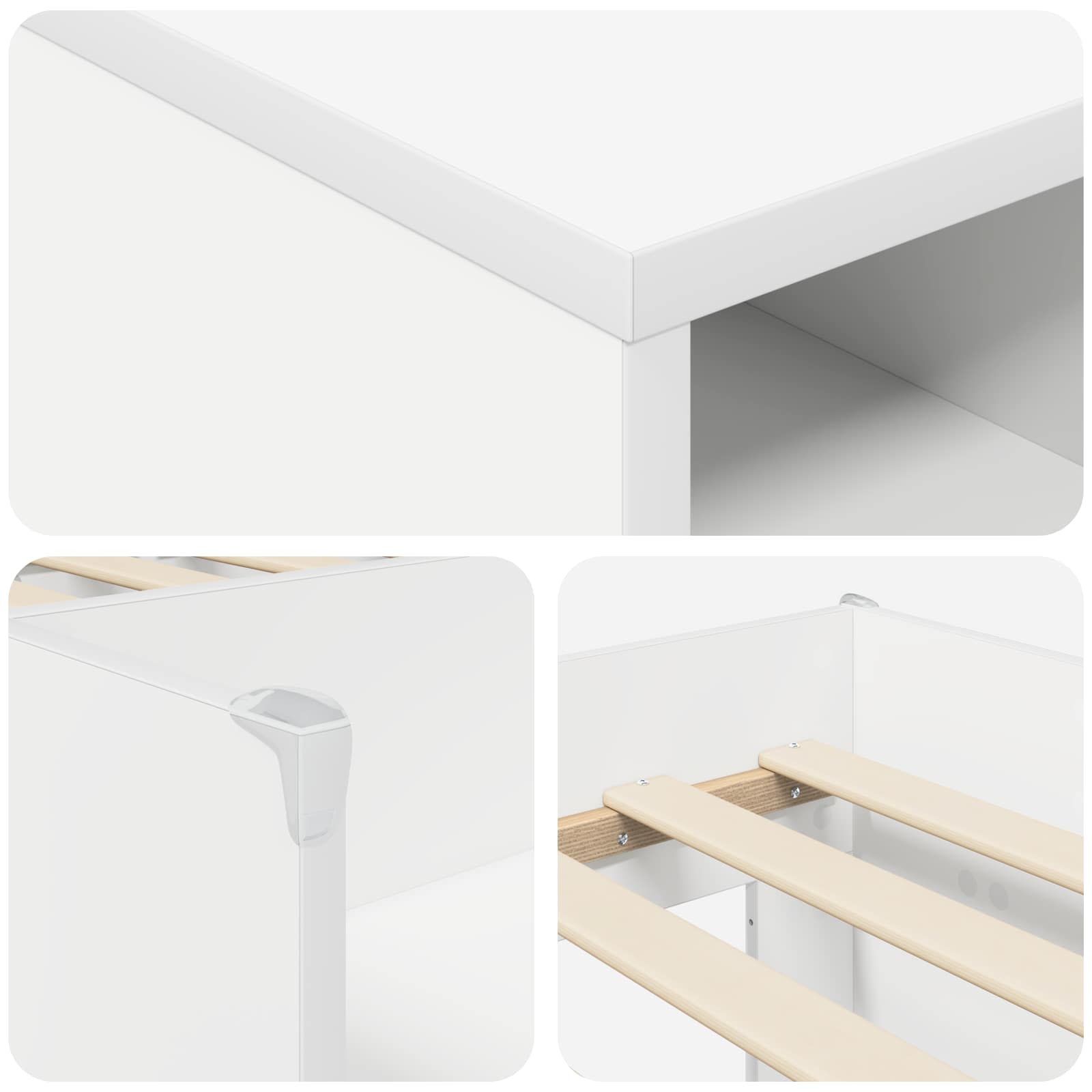 Loft krevet s ormarom s policom 3 pcs Bijela Konstruirano drvo