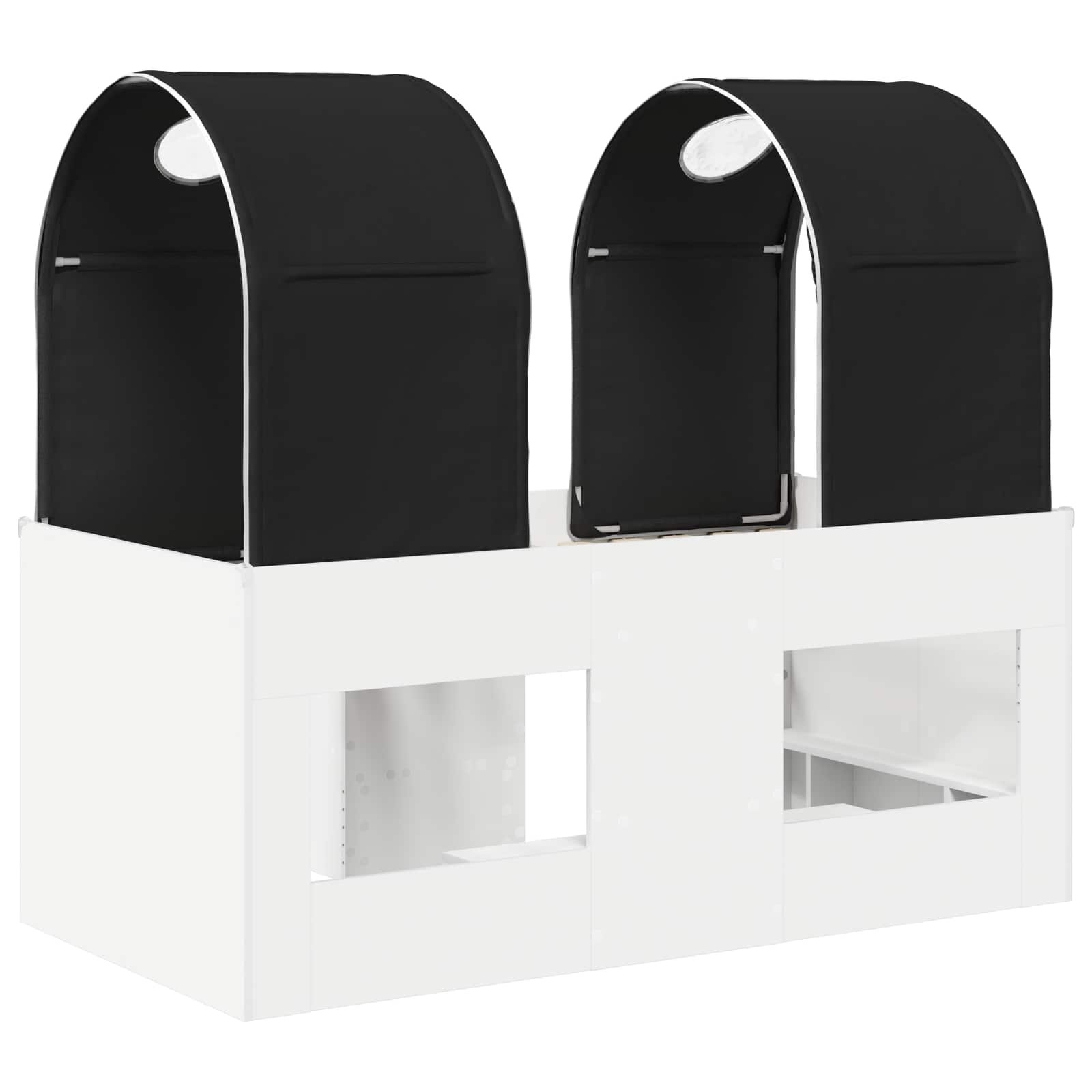 Krevet s Tunelom 4 pcs Bijela i crna Konstruirano drvo