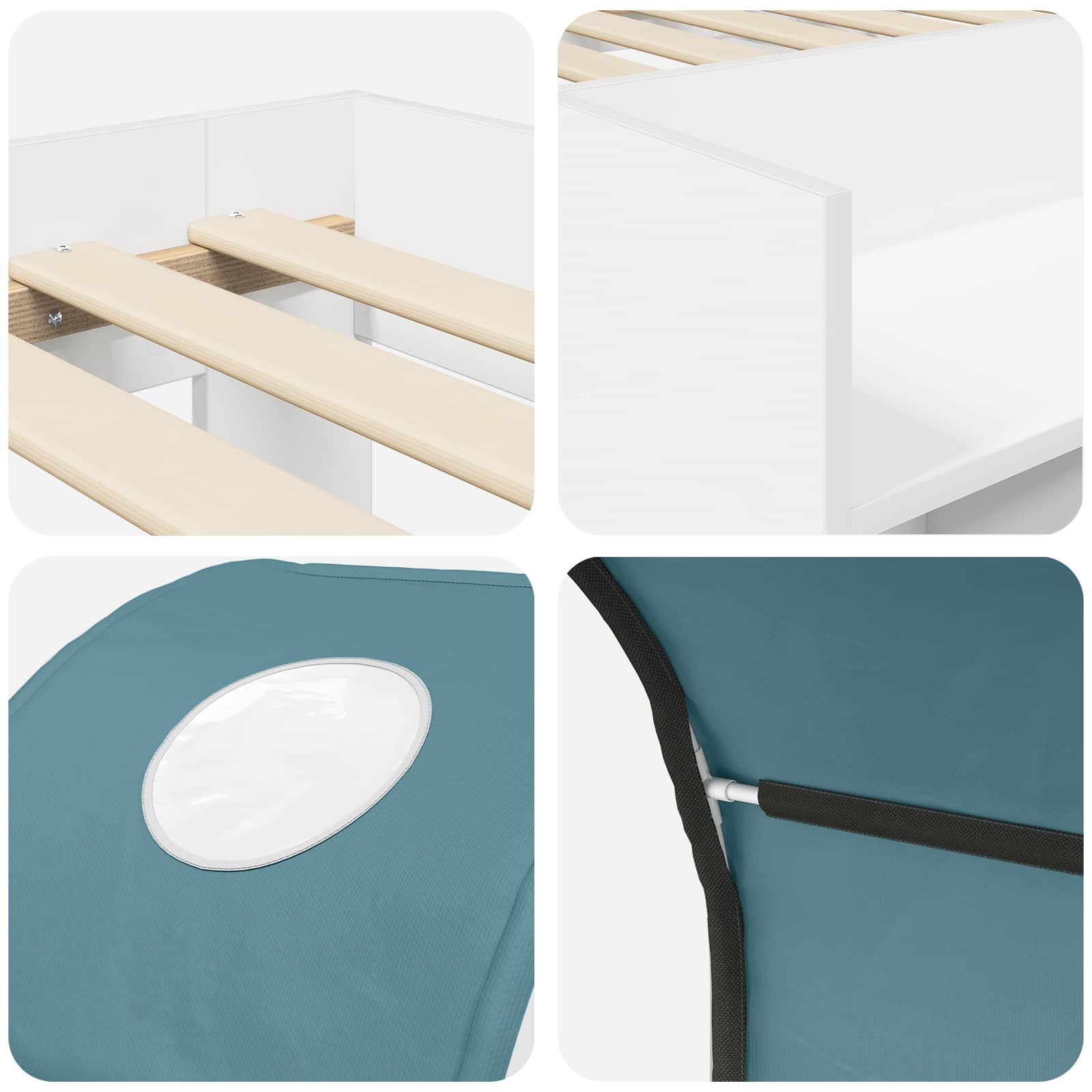 Krevet s Tunnels 4 pcs Bijela i svjetloplava Konstruirano drvo