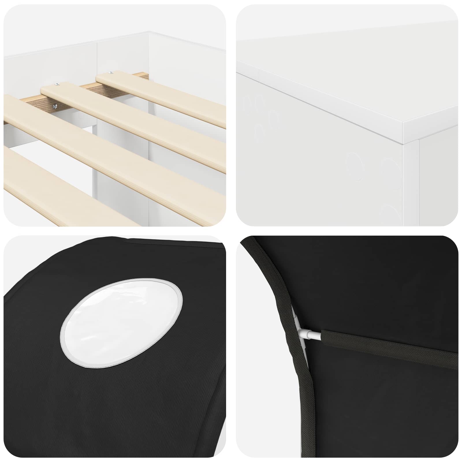 Krevet s Tunnels 4 pcs Artisian hrast i crna Konstruirano drvo