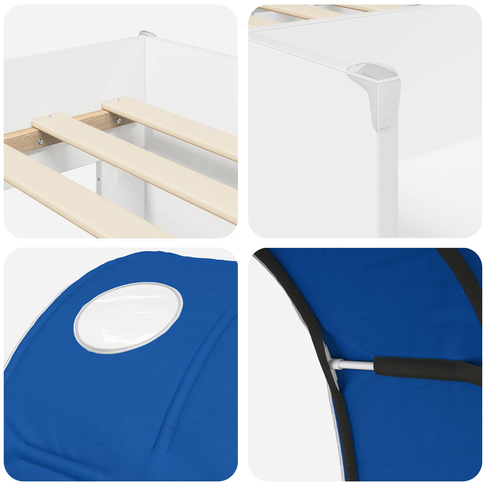 Krevet s Tunnels 4 pcs Bijela i plava Konstruirano drvo