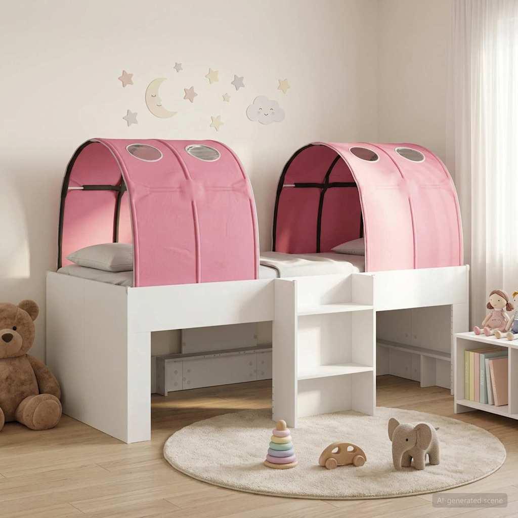 Krevet s Tunnels 4 pcs Bijela i ružičasta Konstruirano drvo