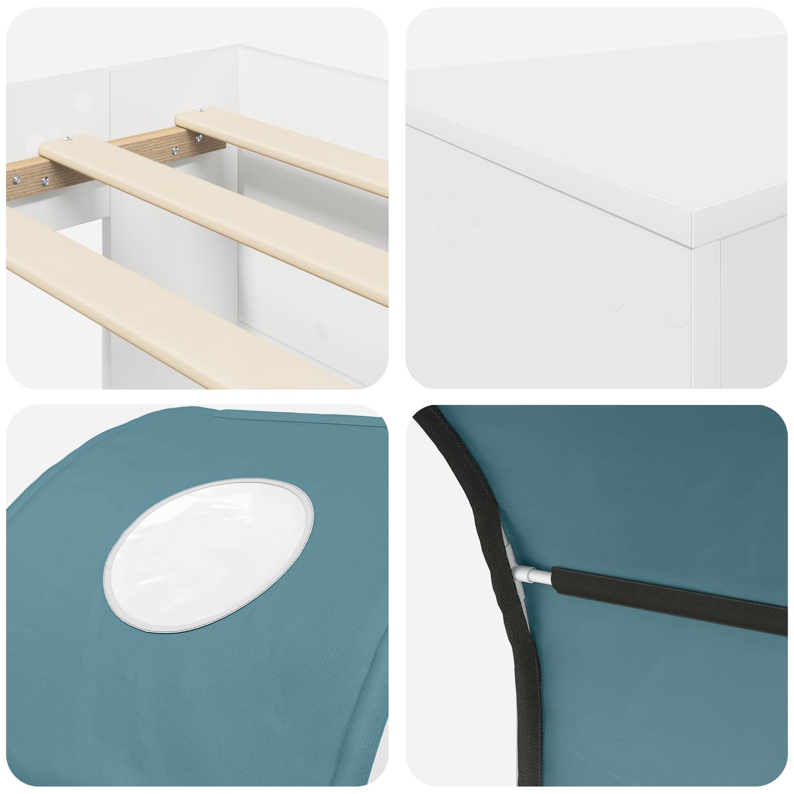 Krevet s Tunnels 4 pcs Bijela i svjetloplava Konstruirano drvo