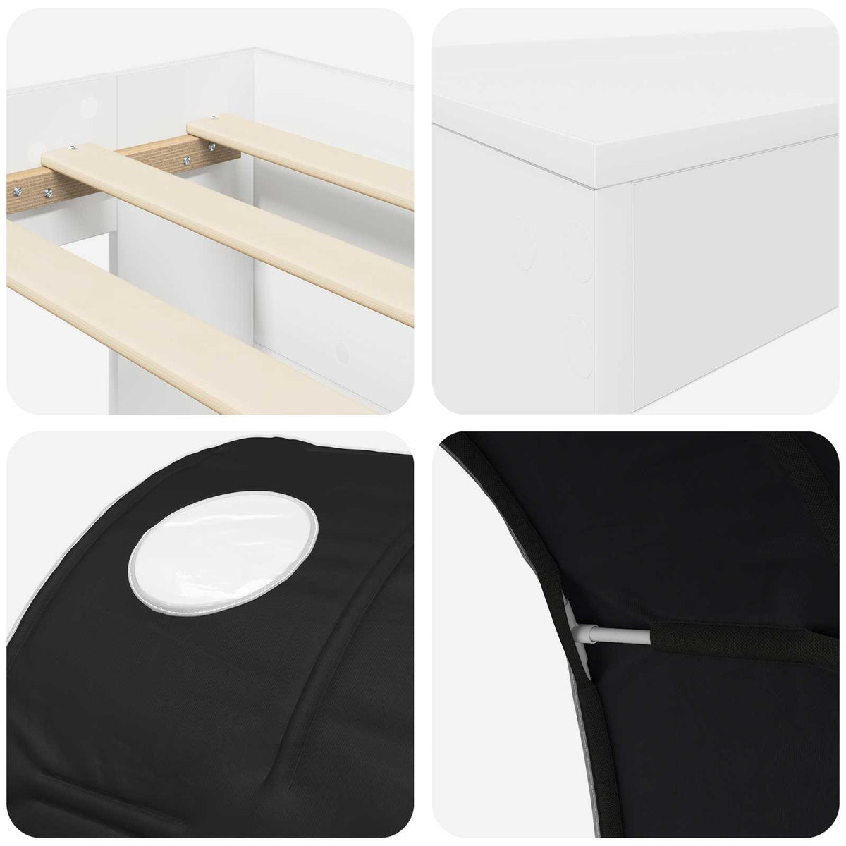 Krevet s tunelom 4 pcs Artisian hrast i crna Konstruirano drvo