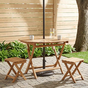 Preklopni vrtni stol Prirodna Ø 110 x 75 cm Čvrsto teak drvo