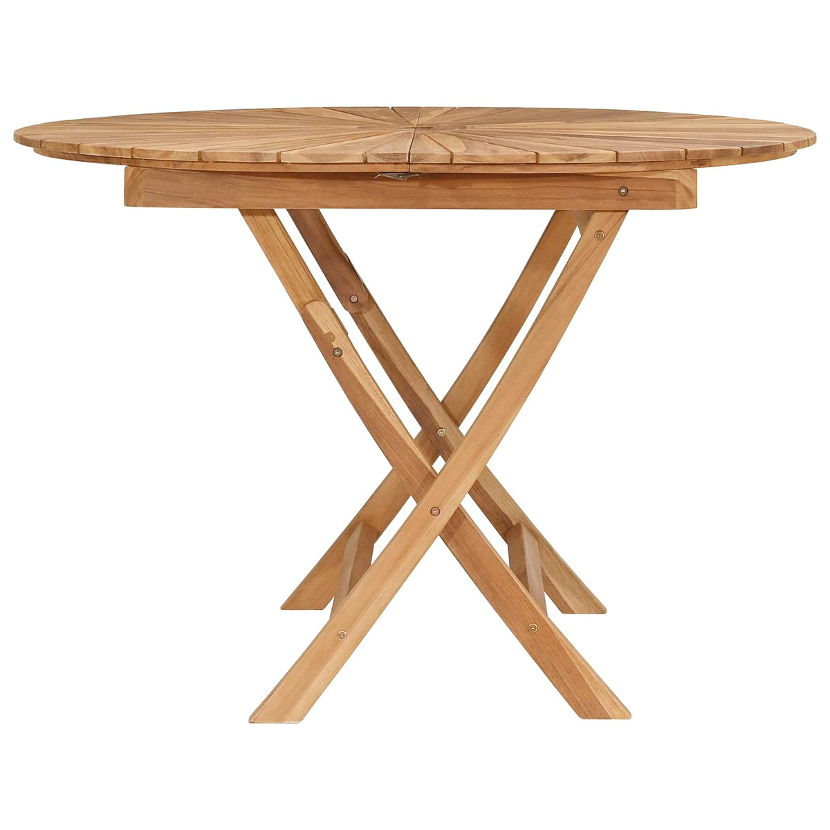 Preklopni vrtni stol Prirodna Ø 110 x 75 cm Čvrsto teak drvo