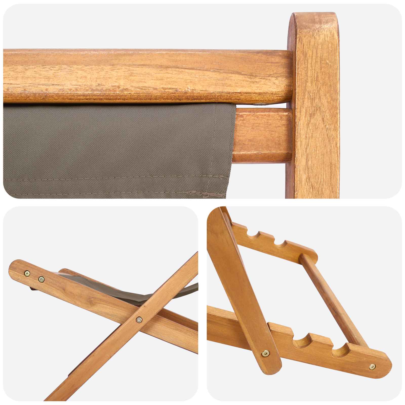 ležaljka Sivosmeđa Čvrsto teak drvo