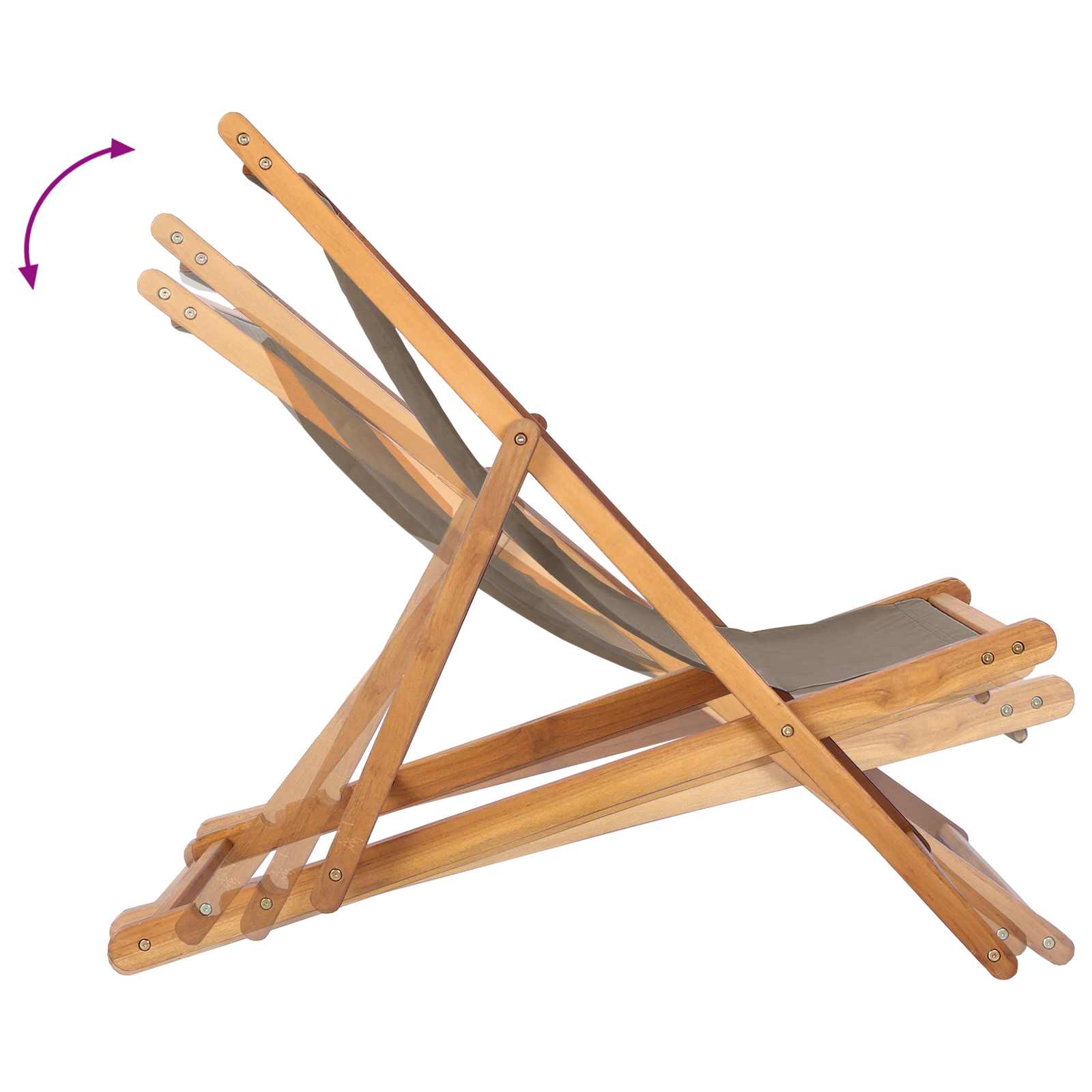 ležaljka Sivosmeđa Čvrsto teak drvo