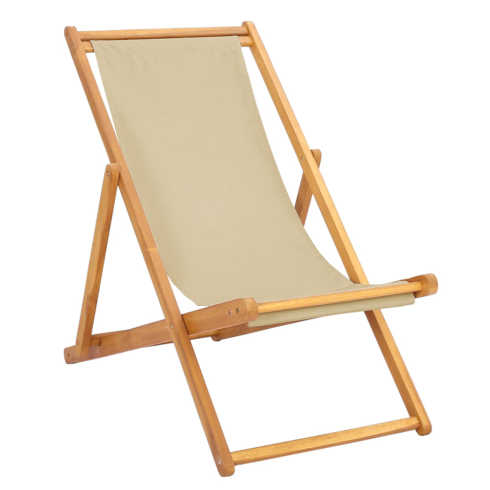 ležaljka Bež Čvrsto teak drvo