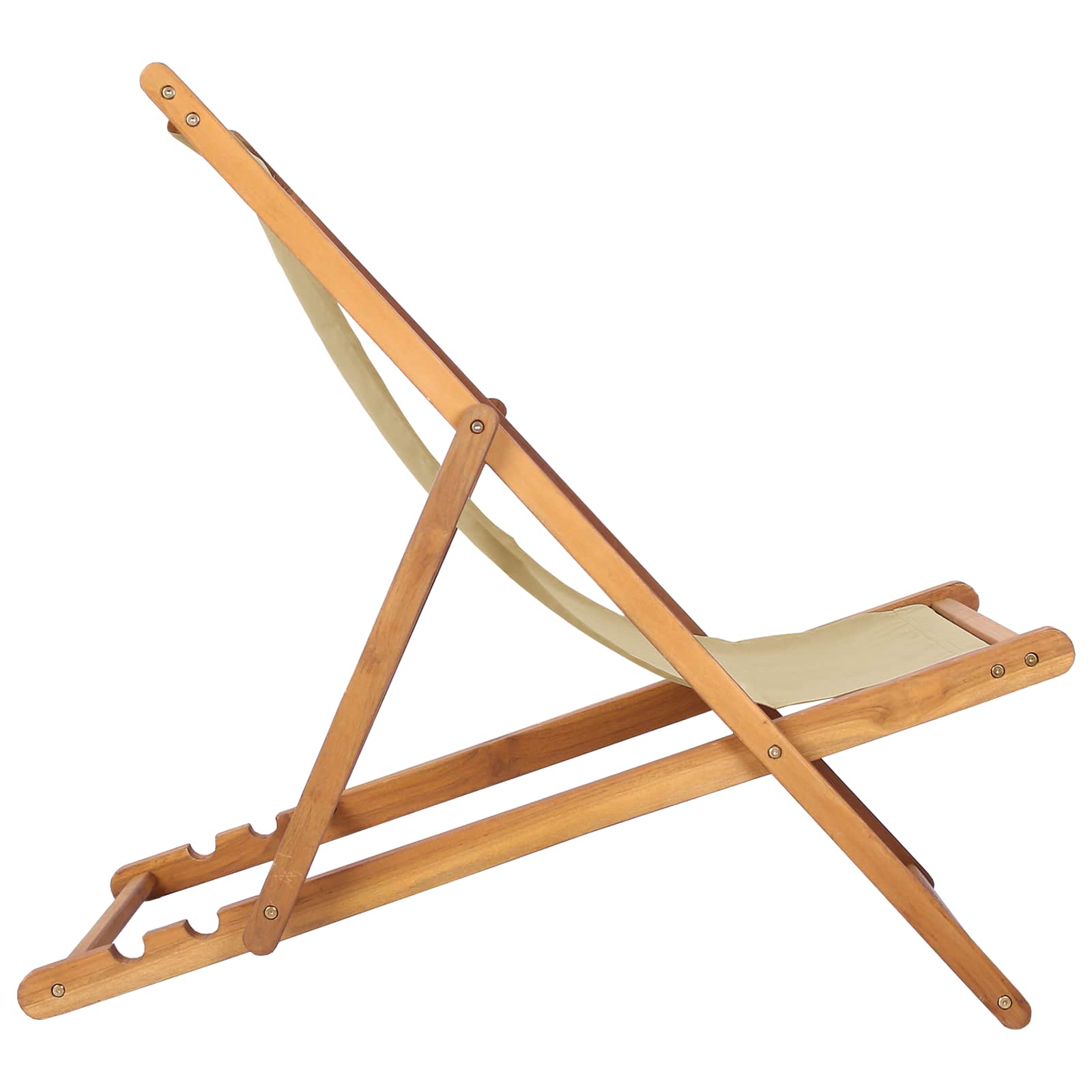ležaljka Bež Čvrsto teak drvo
