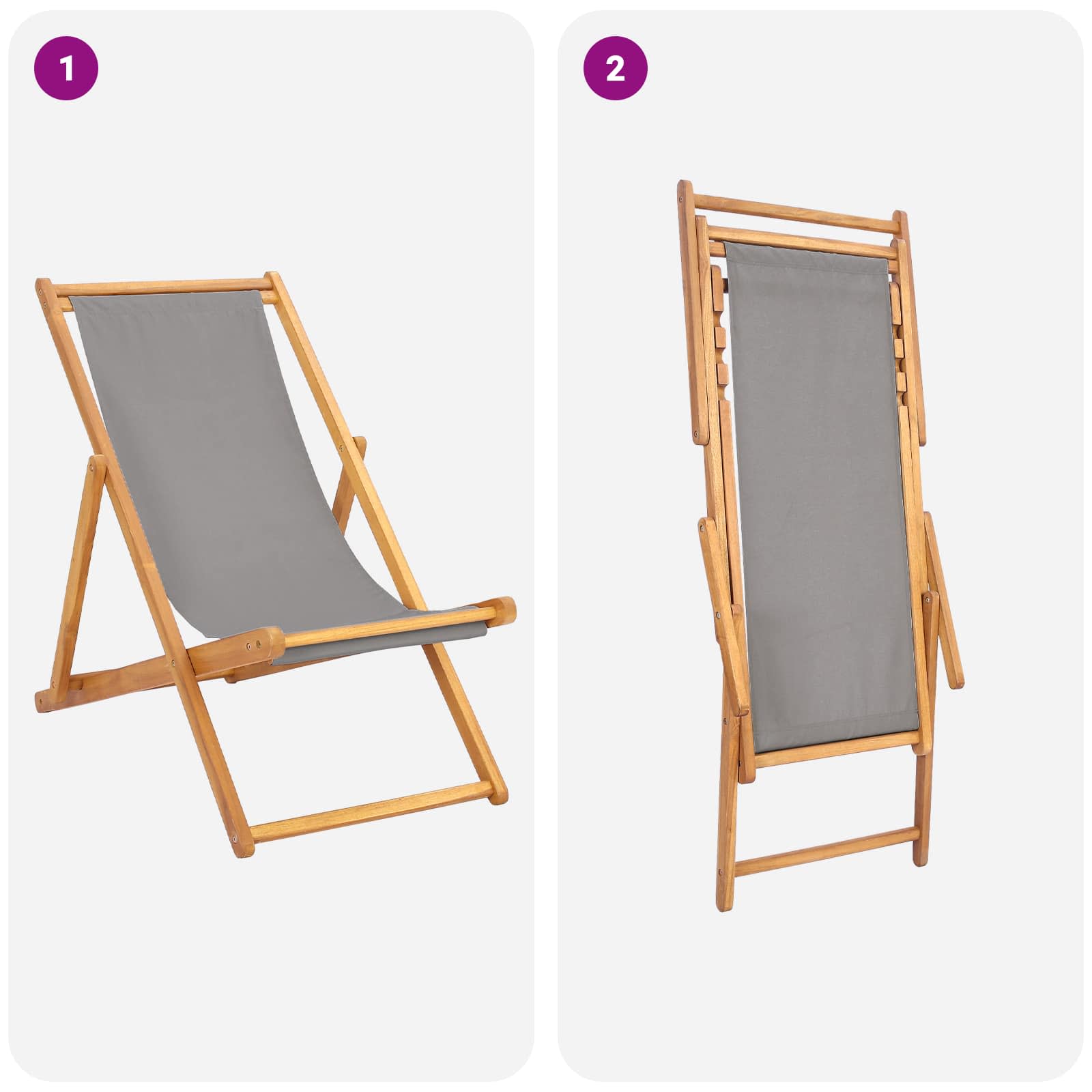 ležaljka Svjetlosiva Čvrsto teak drvo