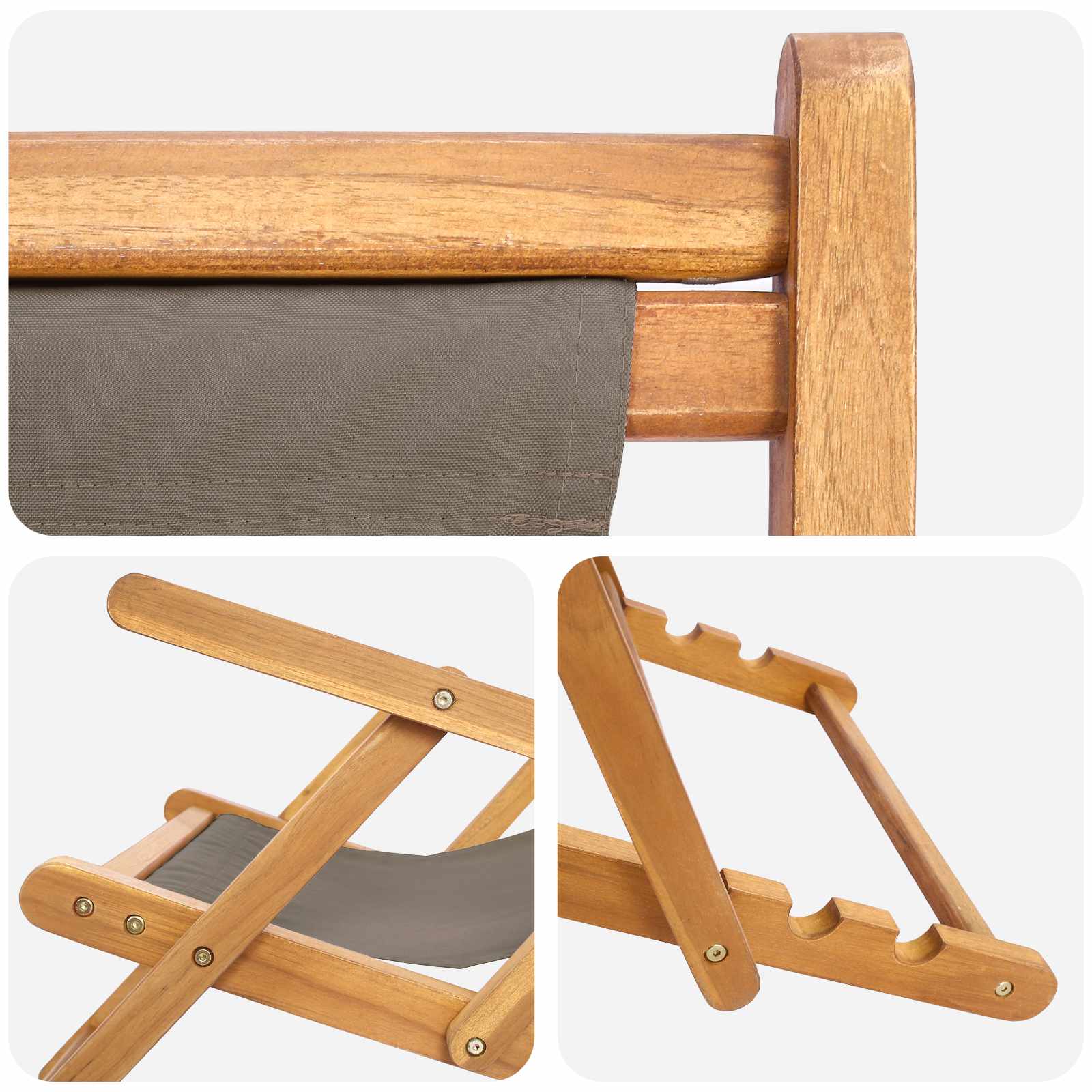 ležaljka Sivosmeđa Čvrsto teak drvo