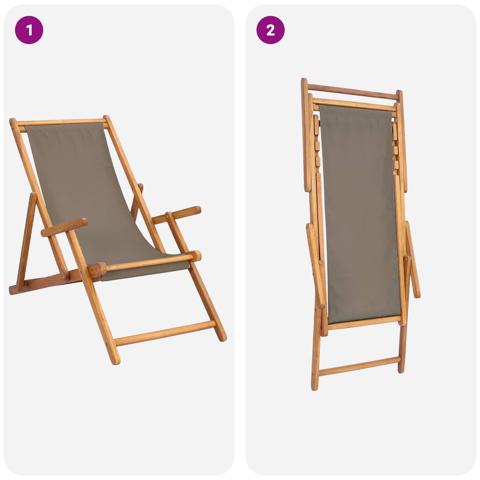 ležaljka Sivosmeđa Čvrsto teak drvo