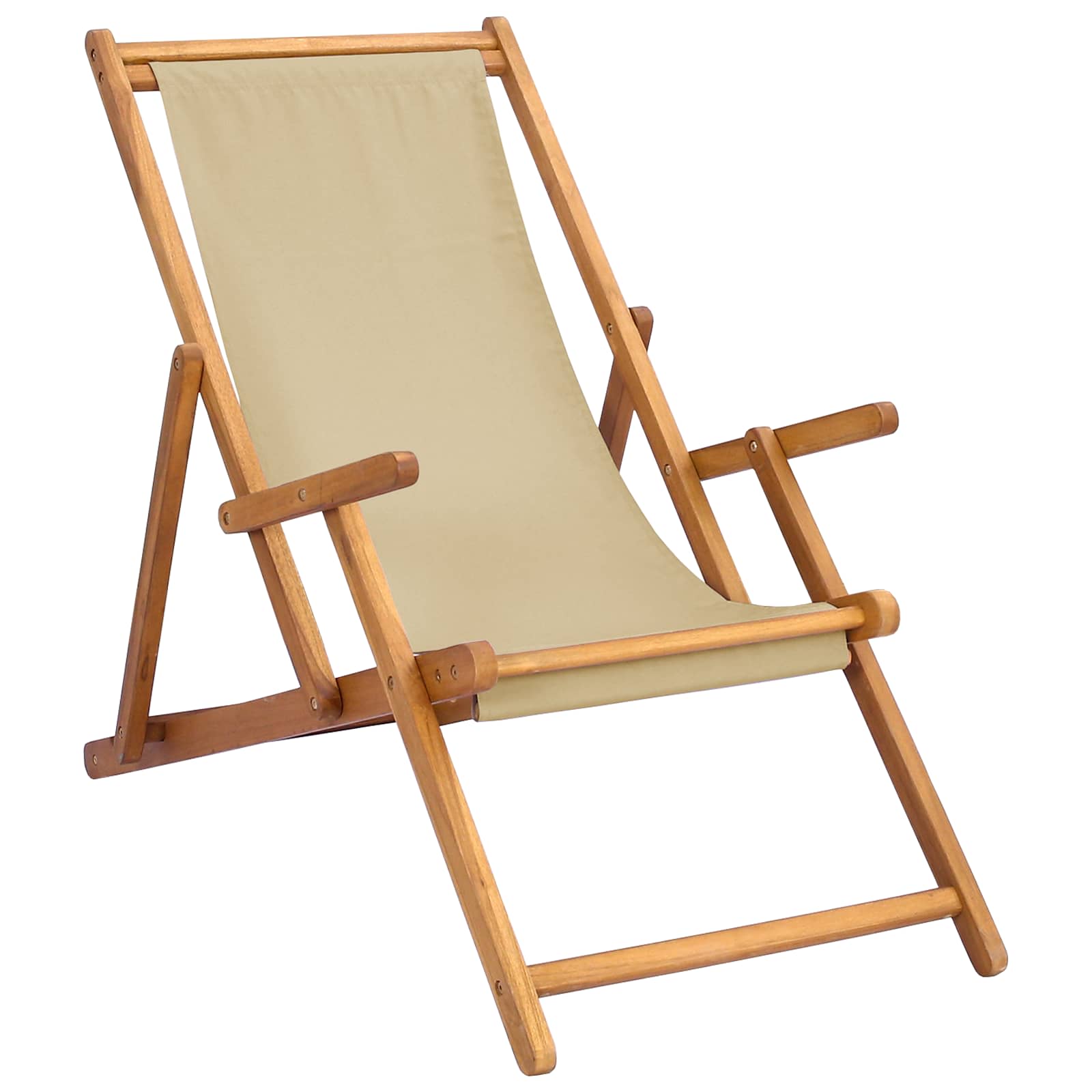 ležaljka Bež Čvrsto teak drvo