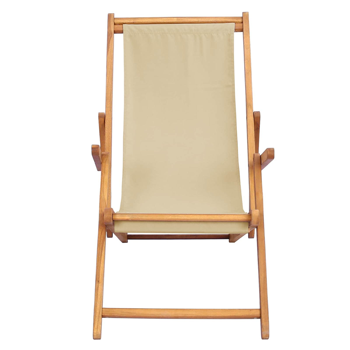 ležaljka Bež Čvrsto teak drvo