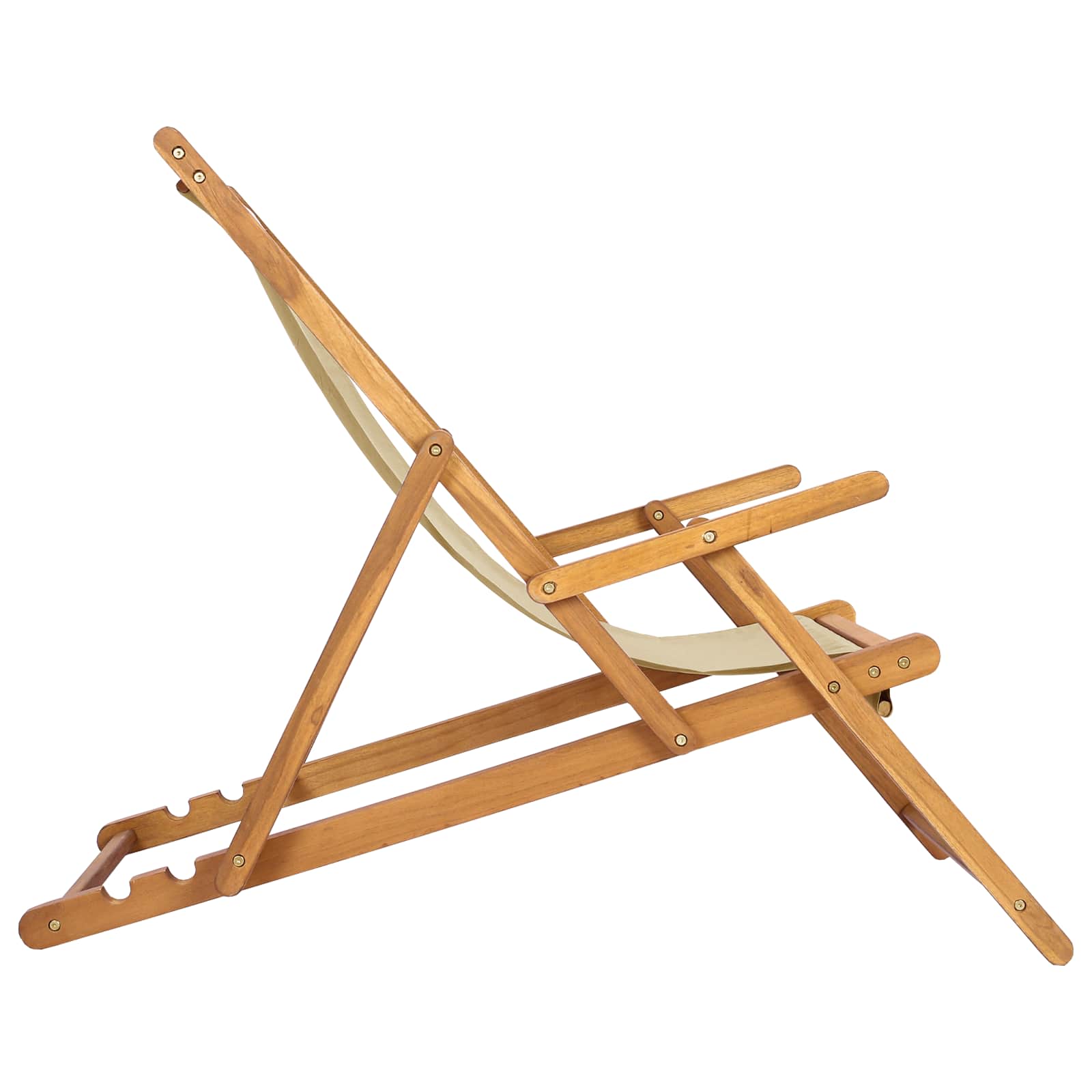 ležaljka Bež Čvrsto teak drvo