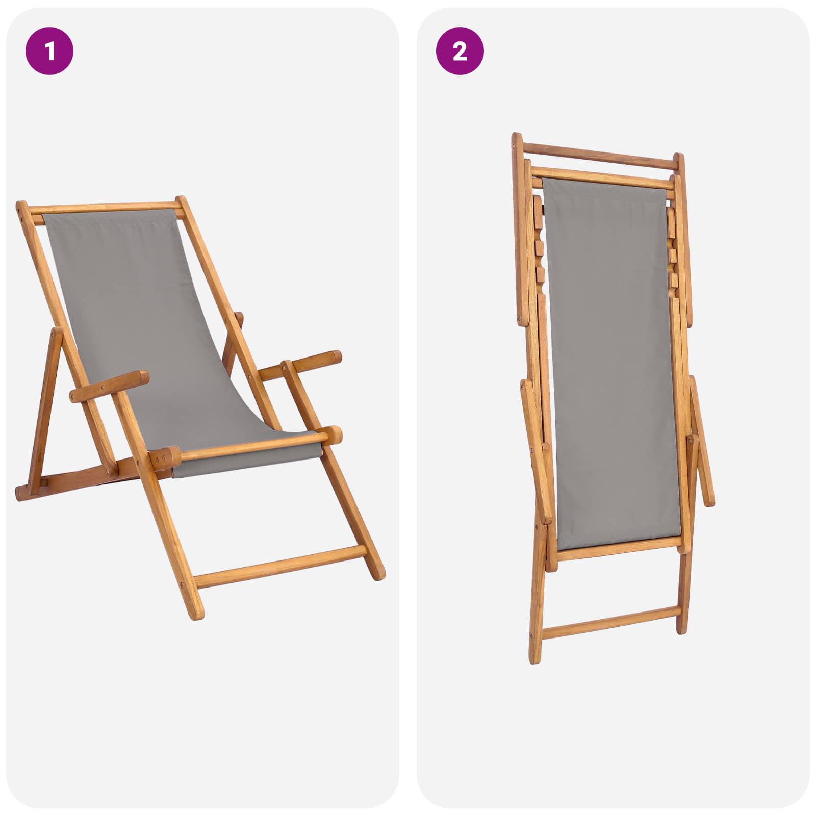 ležaljka Svjetlosiva Čvrsto teak drvo