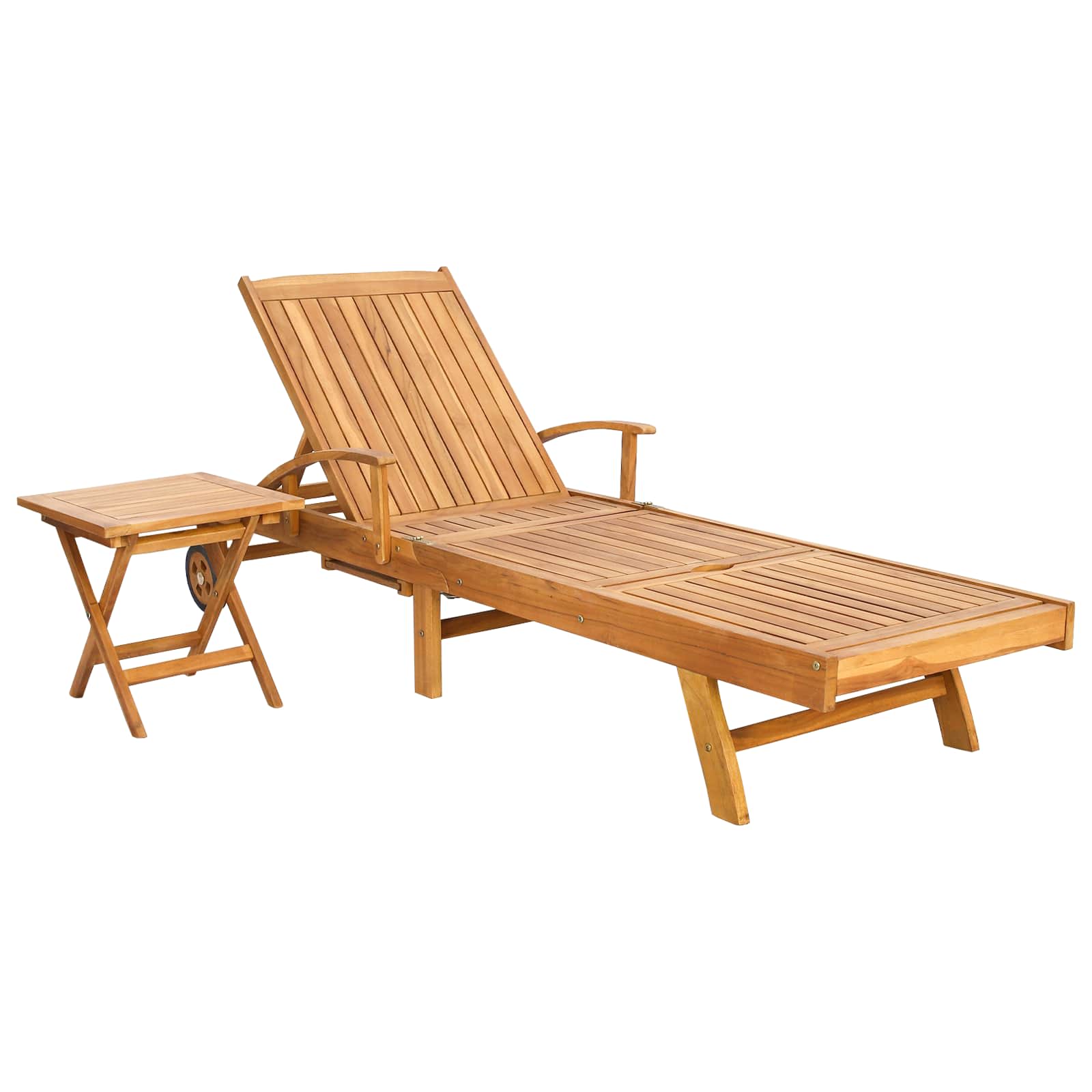 Suncobran s stolom 2 pcs Smeđa 40 x 40 x 40 cm Čvrsto teak drvo