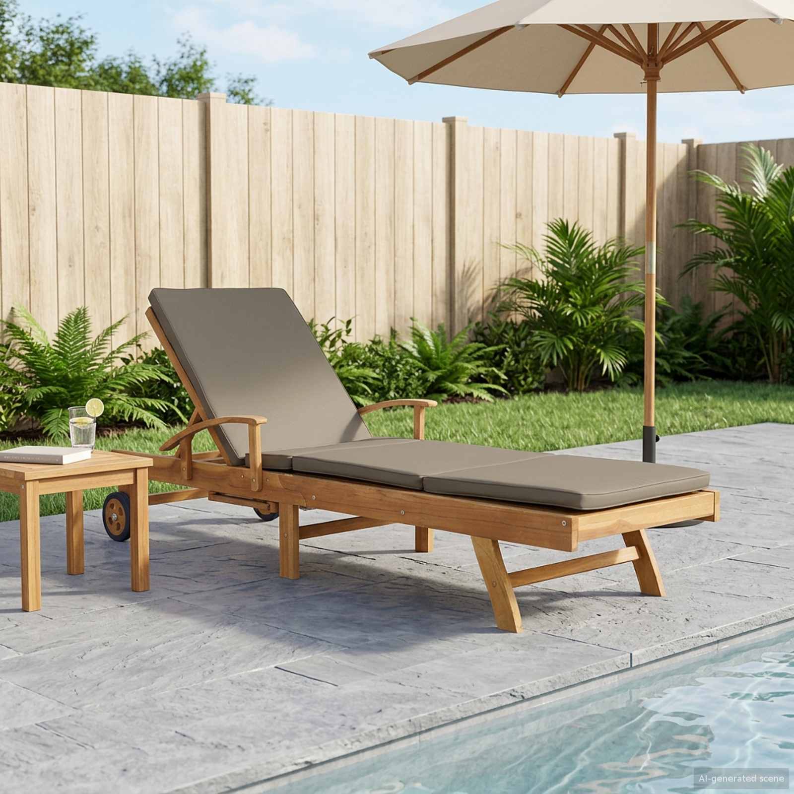 Ležaljka 100% poliester čvrsti teak