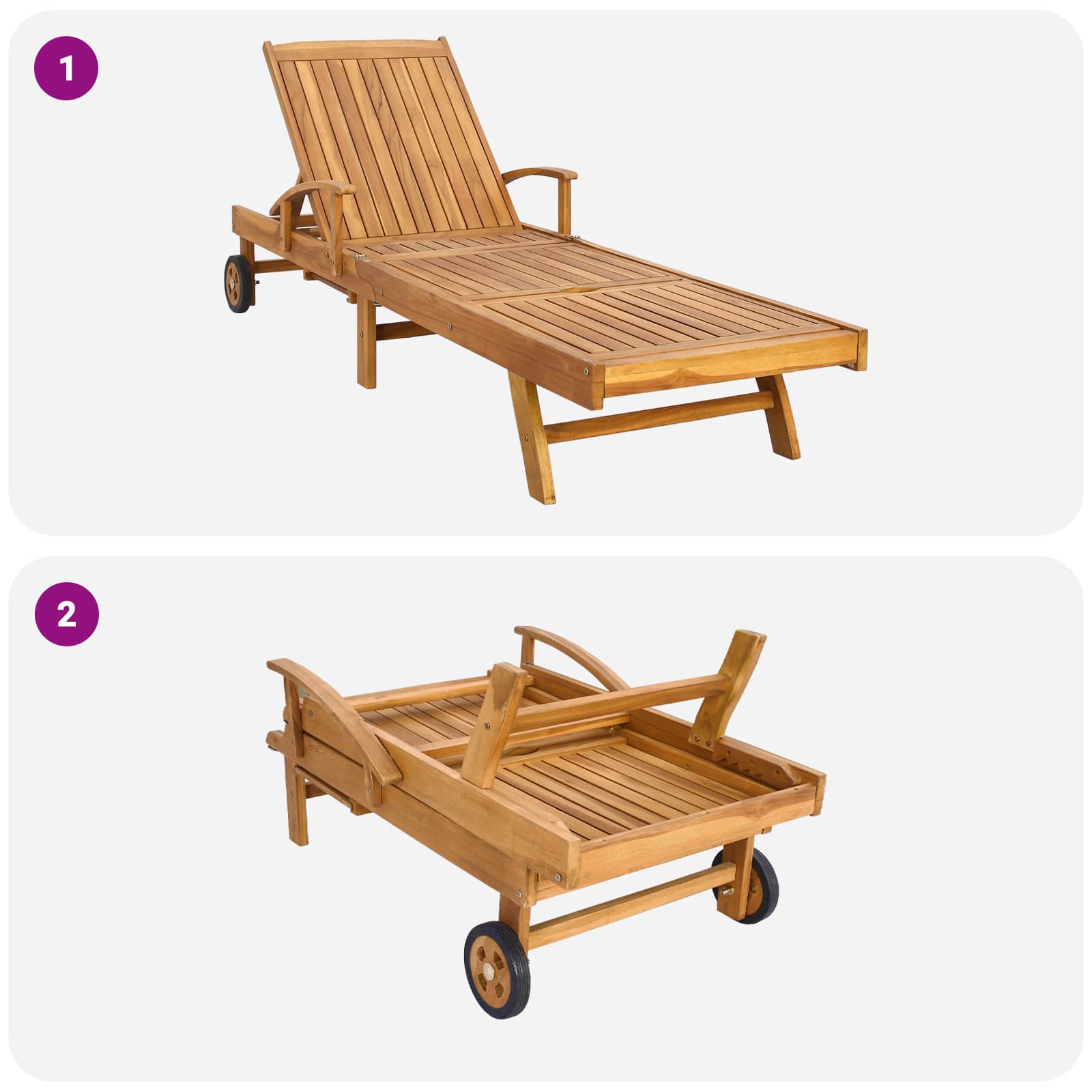 Ležaljka 100% poliester čvrsti teak