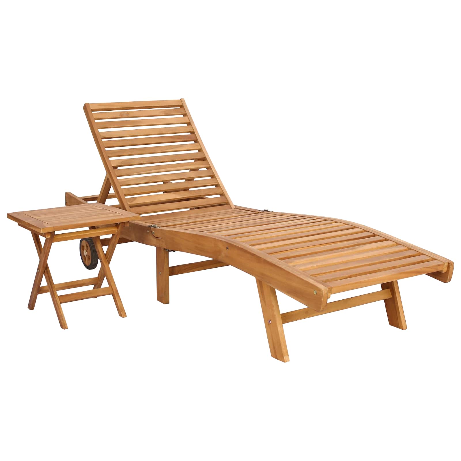 Ležaljka 2 pcs Smeđa Čvrsto teak drvo